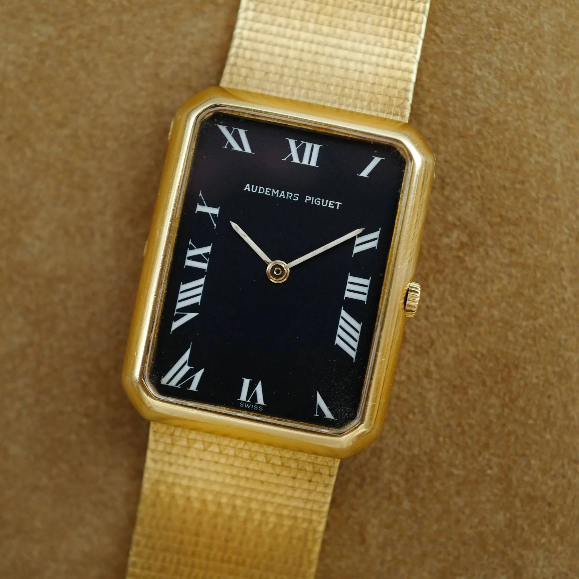 Audemars Piguet Yellow Gold Rectangular Bracelet Watch - Image 2