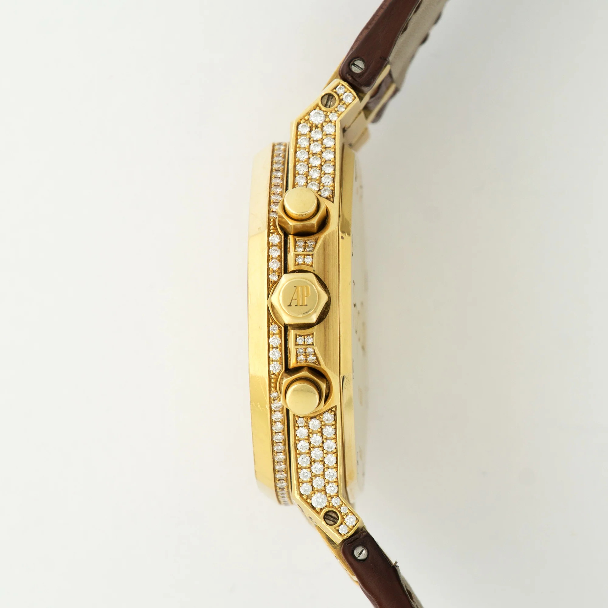 Audemars Piguet Yellow Gold Royal Oak Chrono Diamond Watch Ref. 26067 - Image 3