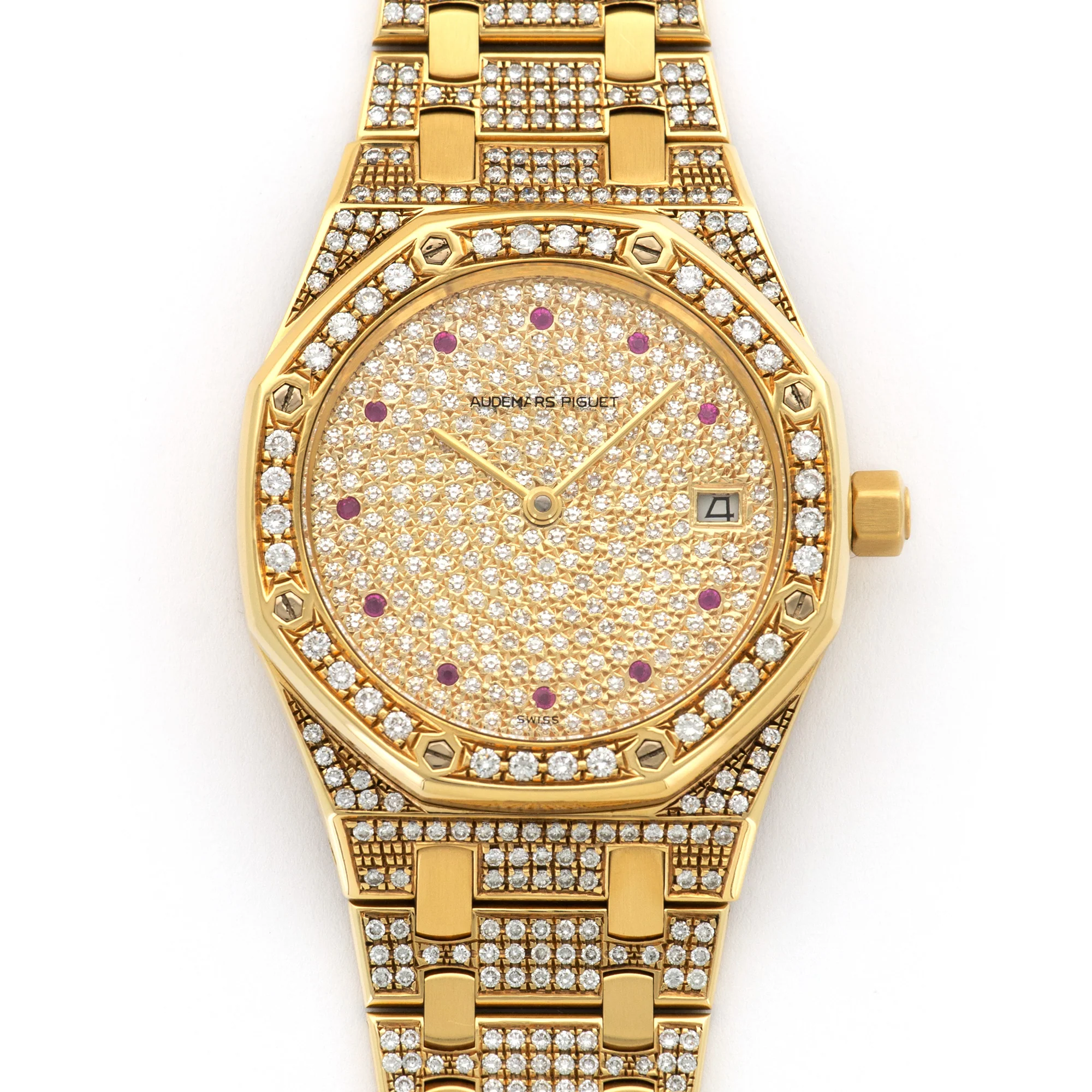 Audemars Piguet Yellow Gold Royal Oak Diamond Watch