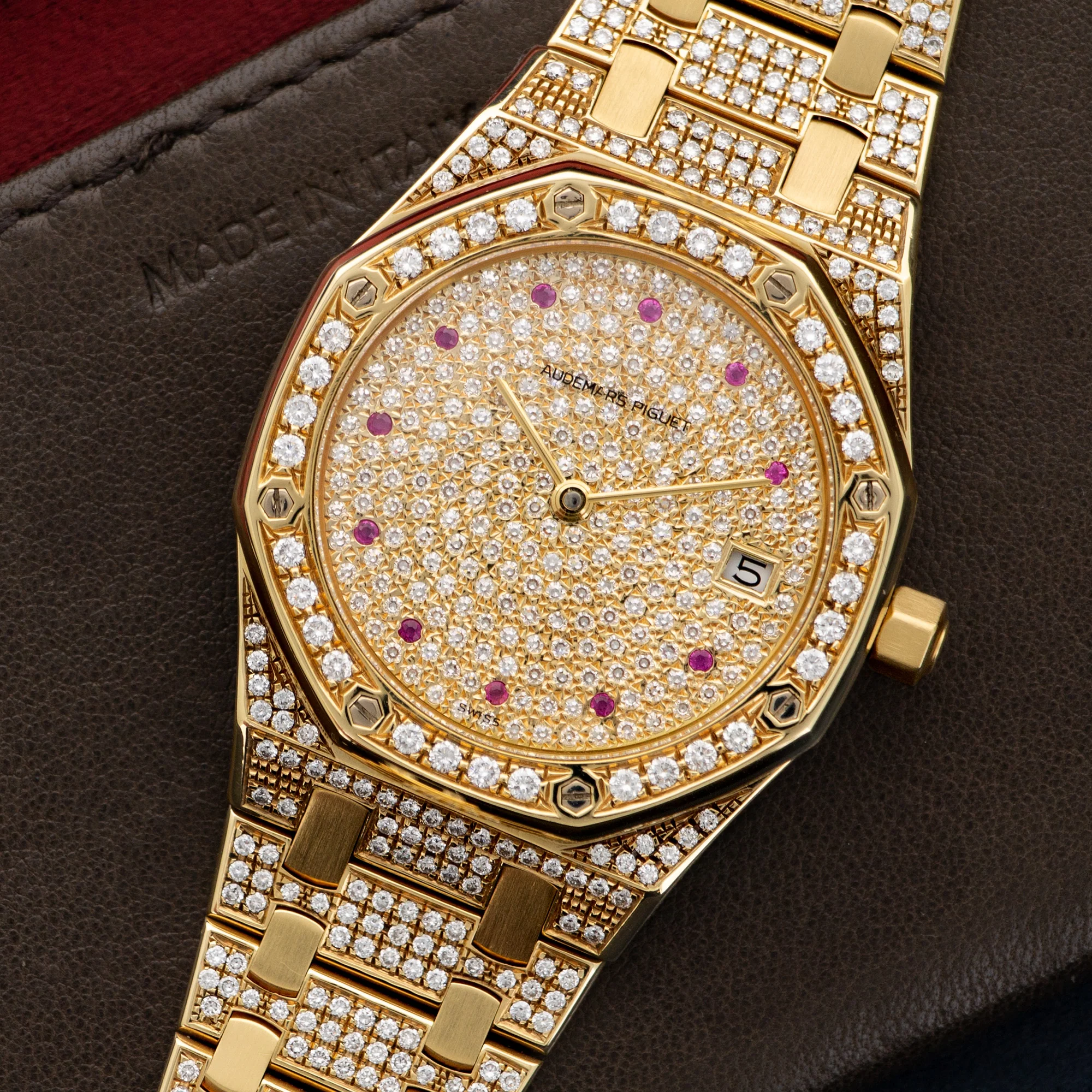 Audemars Piguet Yellow Gold Royal Oak Diamond Watch - Image 2