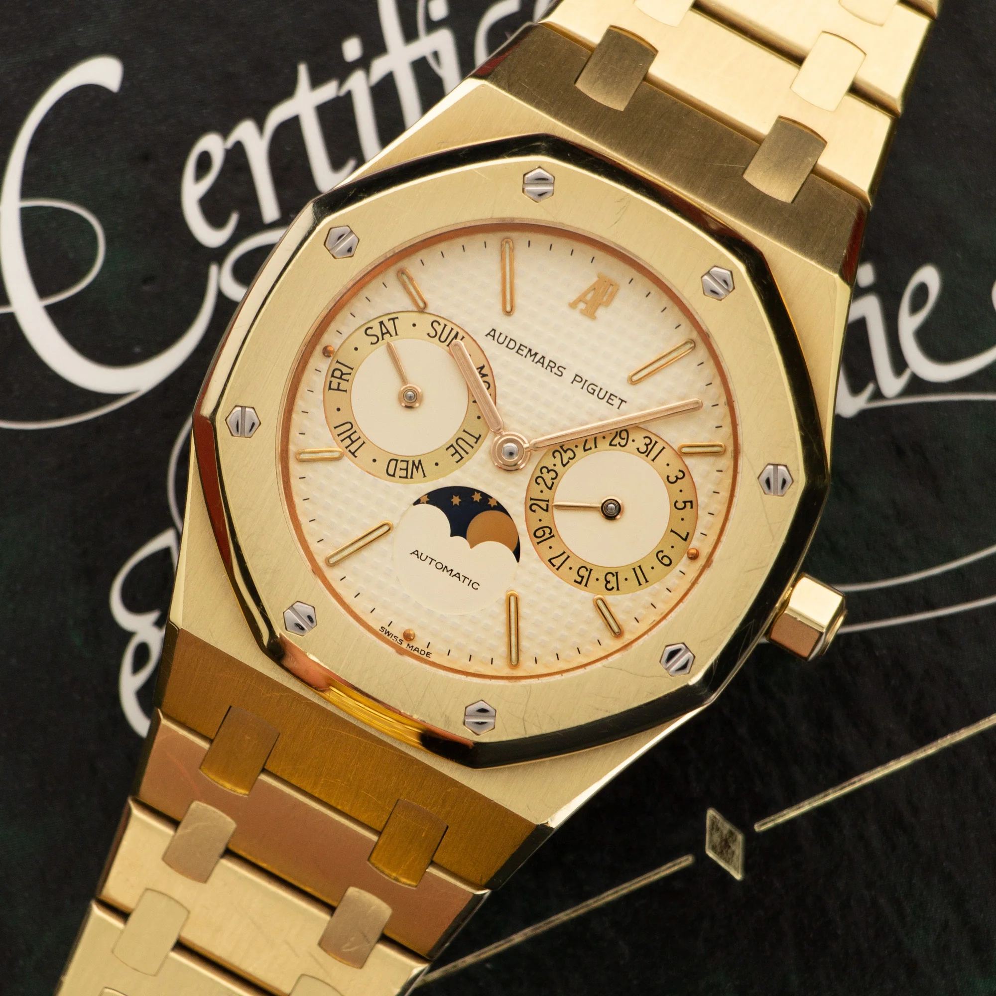 Audemars Piguet Yellow Gold Royal Oak Moonphase Day-Date Watch Ref. 5594 - Image 2