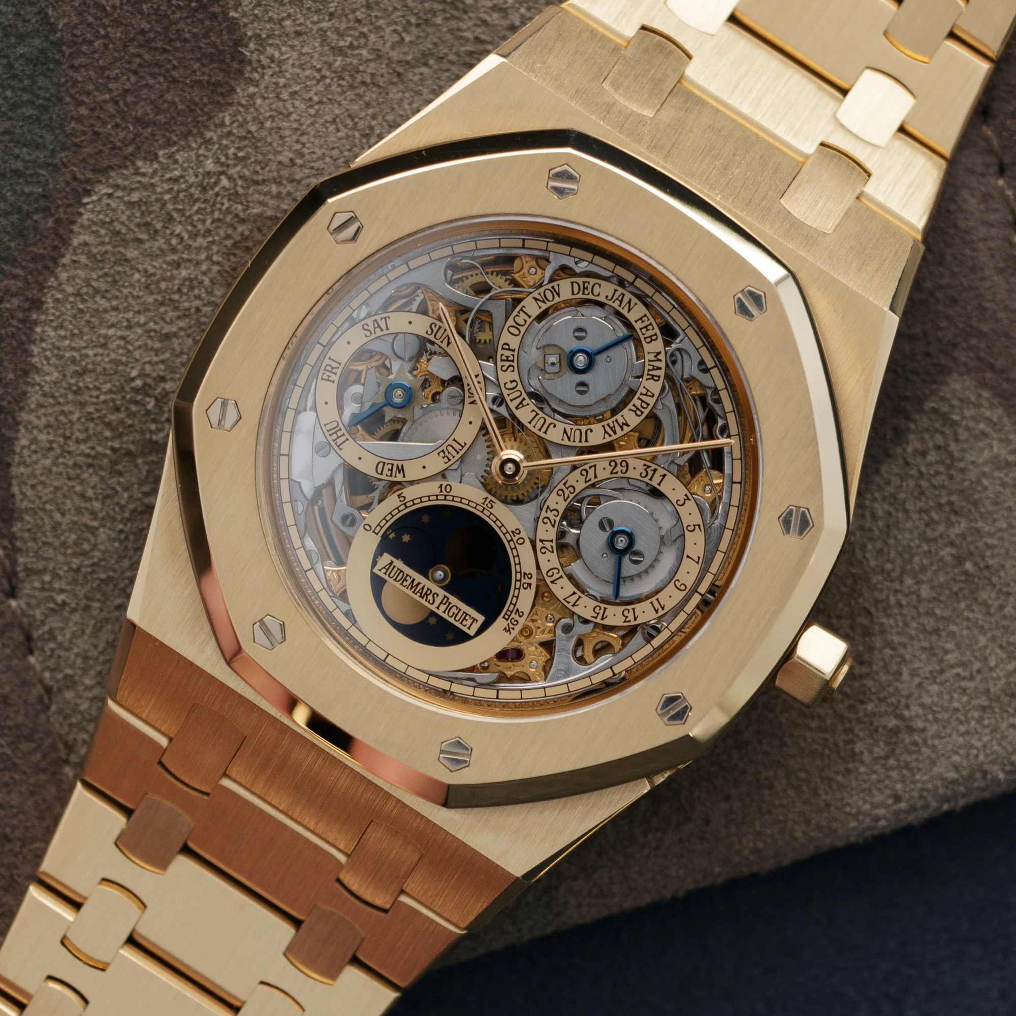 Audemars Piguet Yellow Gold Royal Oak Perpetual Calendar Skeleton Watch - Image 2