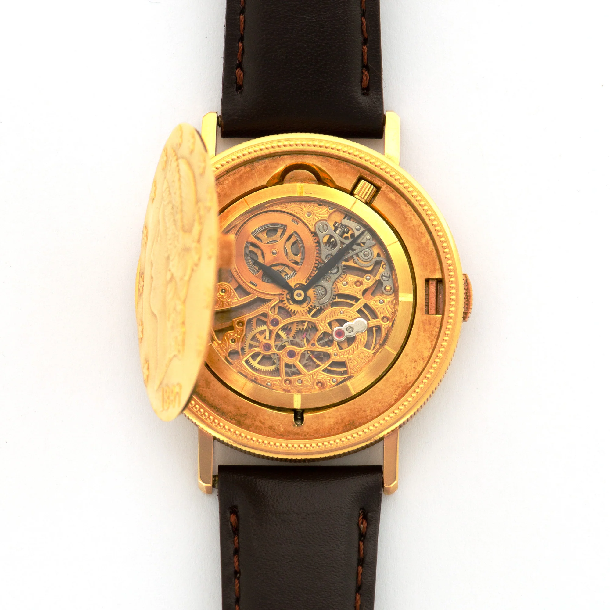 Audemars Piguet Yellow Gold Skeleton Coin Watch - Image 4