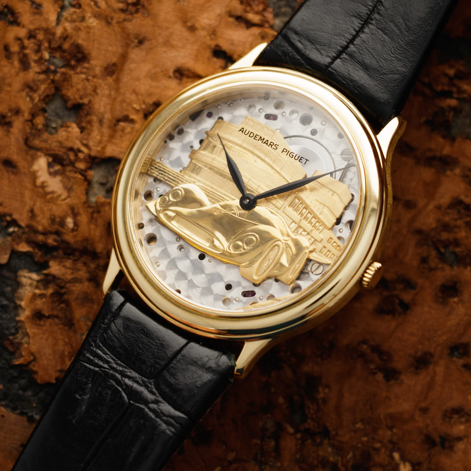 Audemars Piguet Yellow Gold Watch Ref. 14677 with Skeletonized Le Mans Ferrari Dial - Image 2