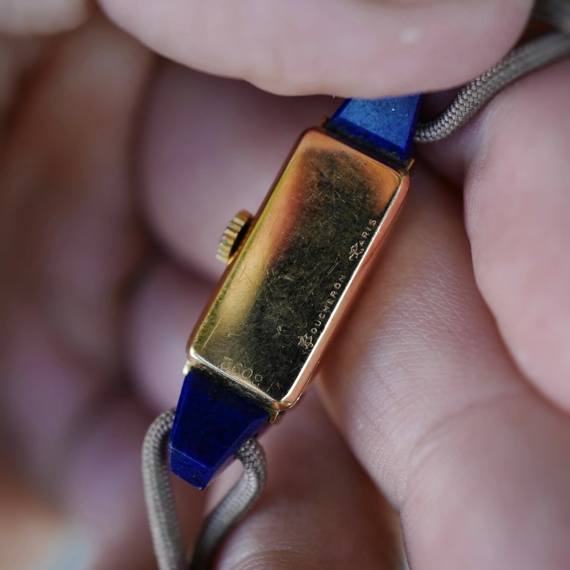 Boucheron Yellow Gold Lapis Watch in Original Fitted Box (New Arrival) - Image 6