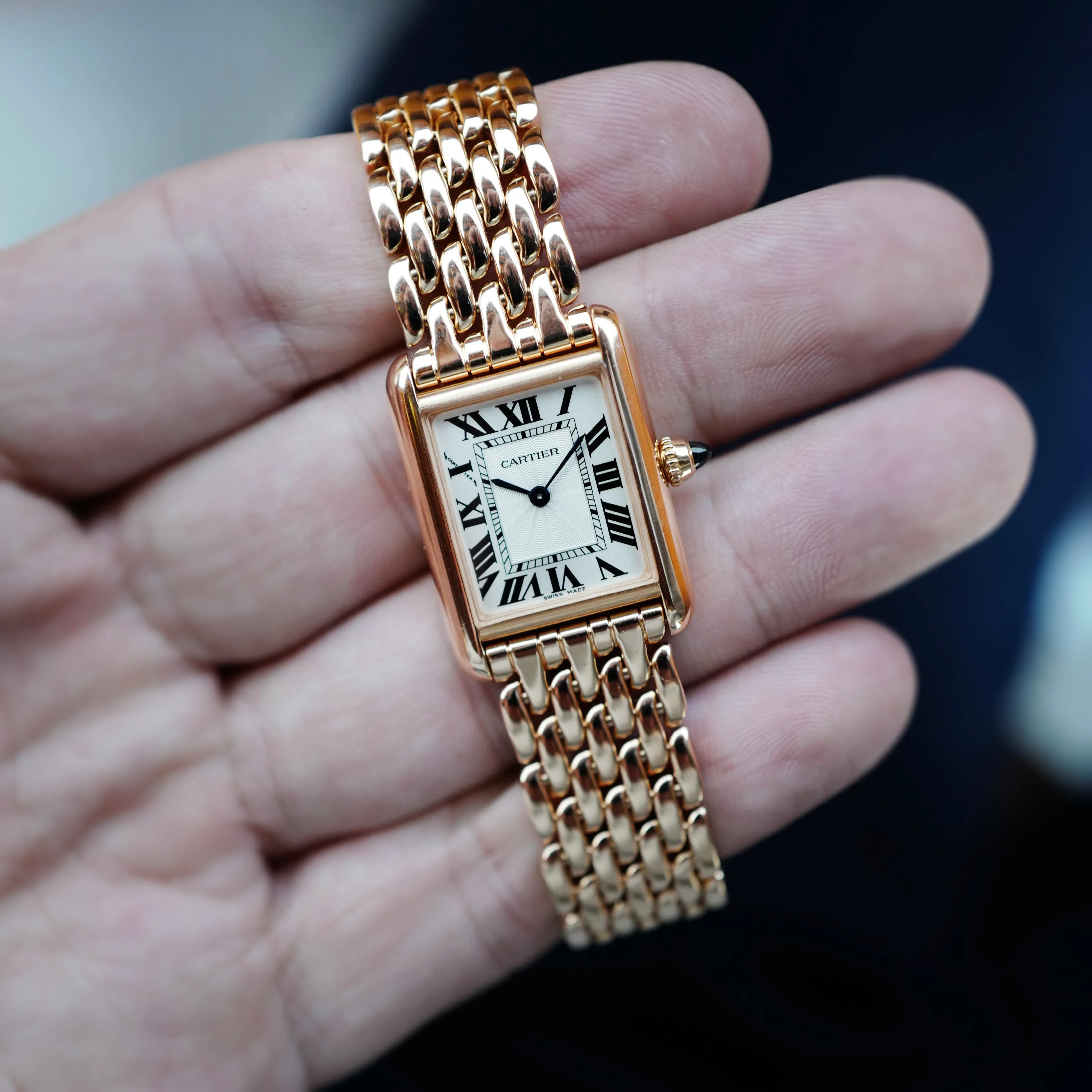 Cartier Pink Gold Tank on Bracelet Mecanique WGTA0010 with Warranty Card (New Arrival) - Image 2
