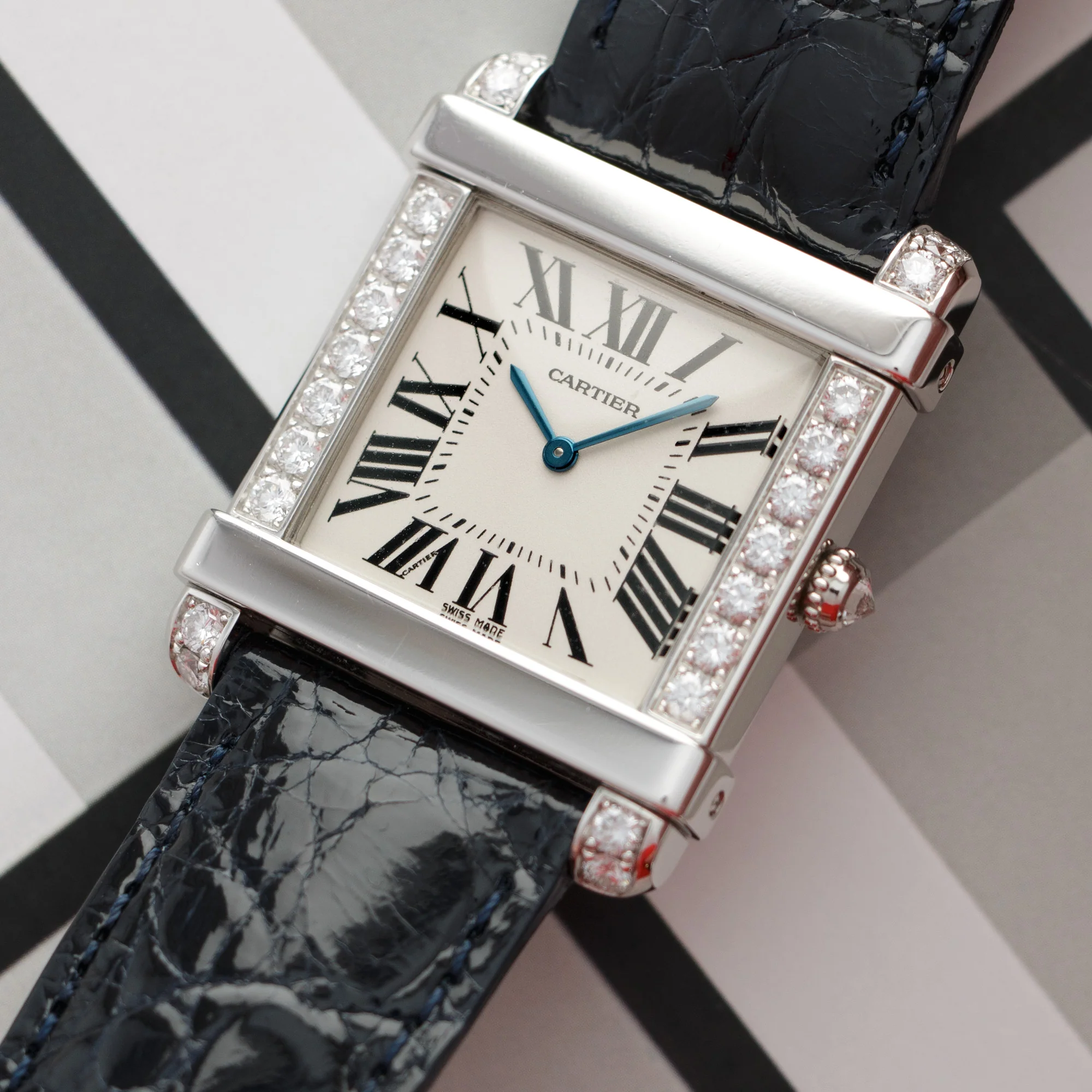 Cartier Platinum and Diamond Tank Chinoise Ref. 2685 - Image 2