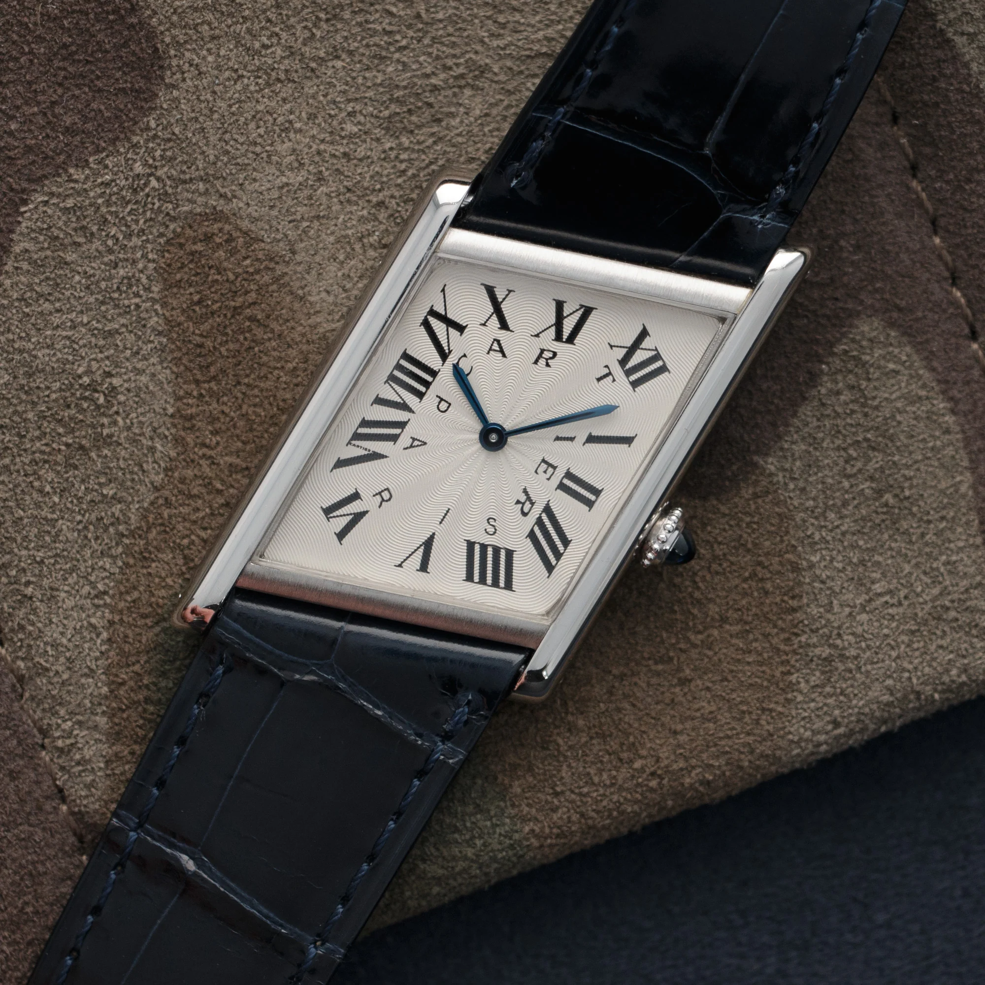 Cartier Platinum Asymmetrical Tank Watch, Piece Unique - Image 2