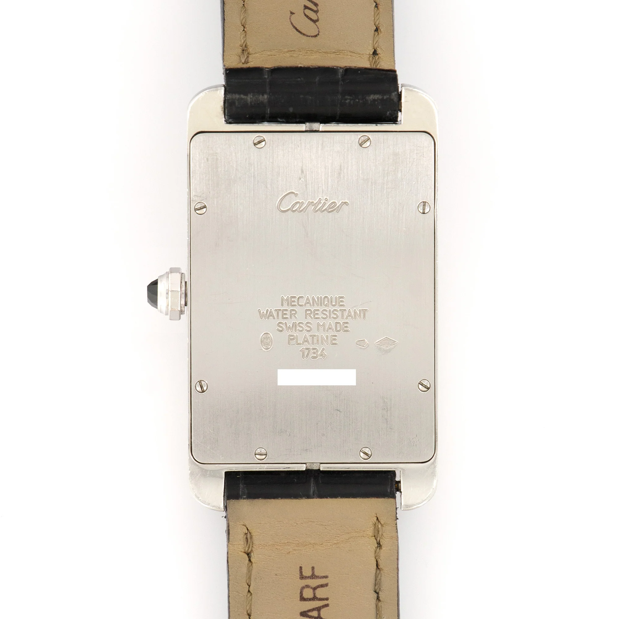 Cartier Platinum Jumbo Tank Americaine Mechanique Watch - Image 4