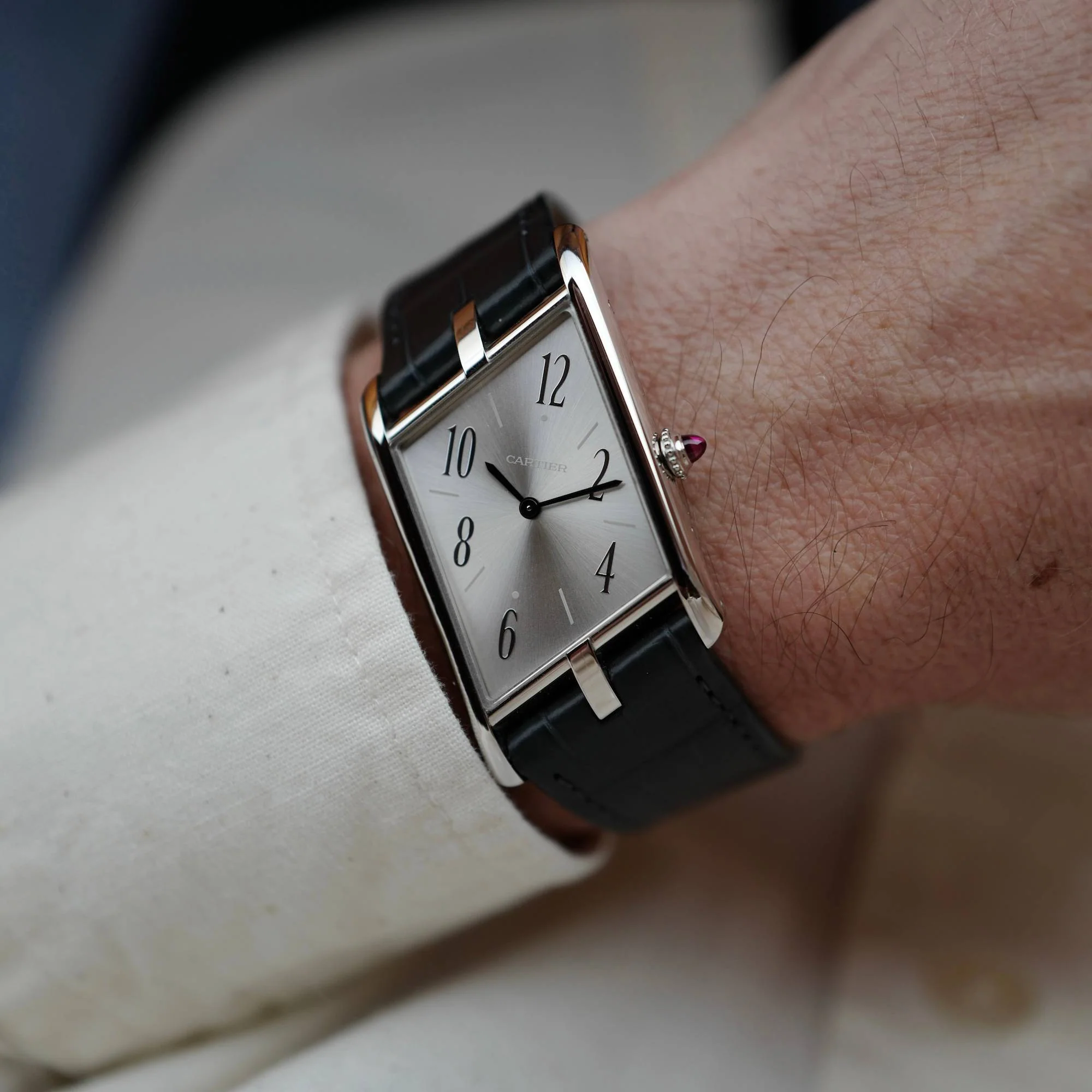 Cartier Platinum Tank Asymmetric Ref. WGTA0042 - Image 4