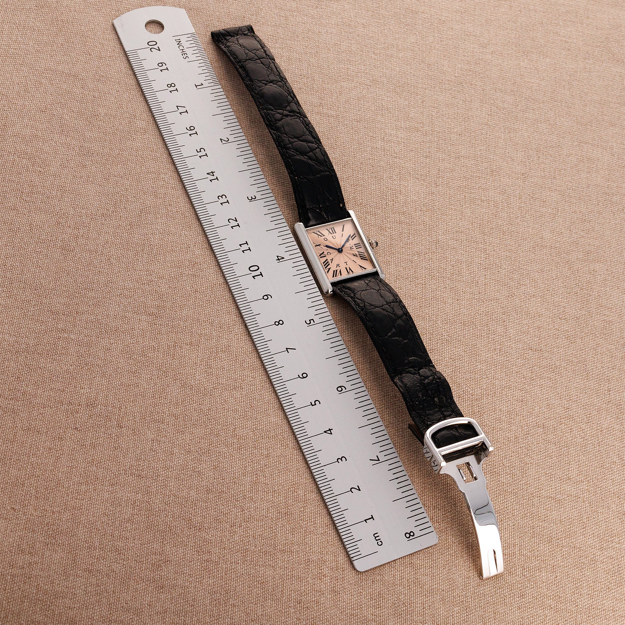 Cartier Platinum Tank Salmon Dial Ref. 16011 (New Arrival) - Image 7