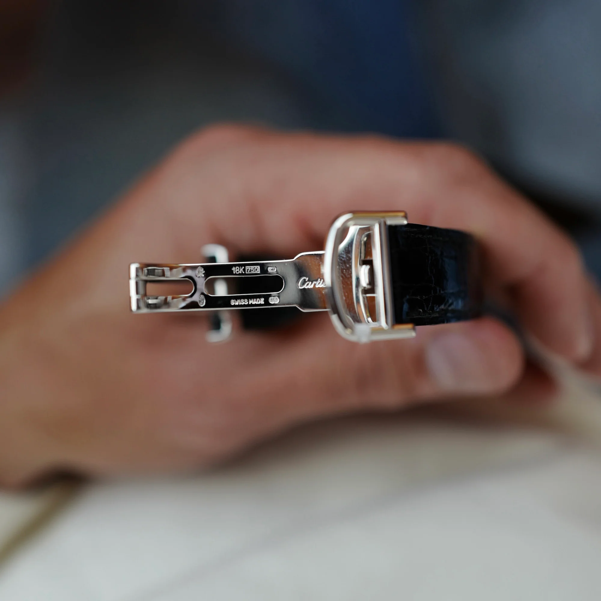 Cartier Platinum Tank Watch Ref. 1601 with Rare Salmon Dial, Edition of 70 - Image 9