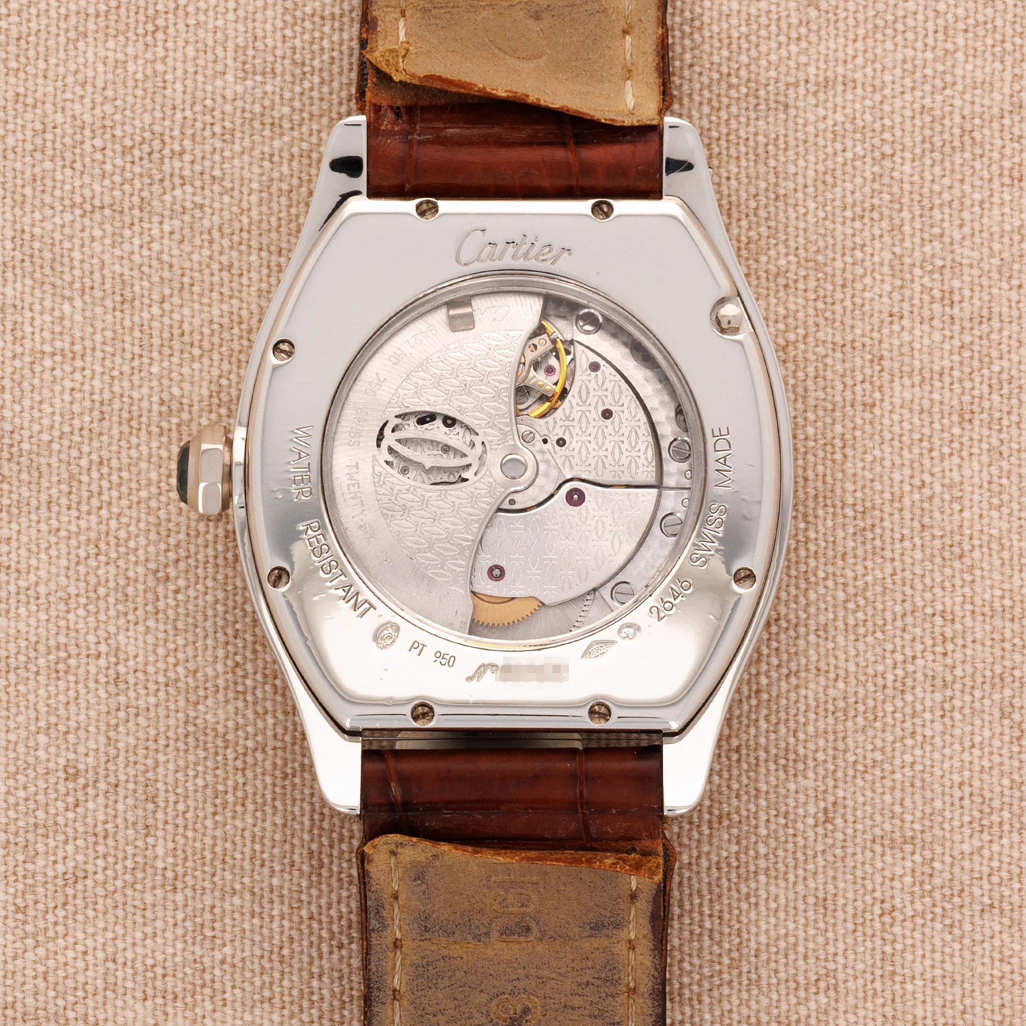 Cartier Platinum Tortue Perpetual Calendar CPCP Watch Ref. 2646 - Image 3