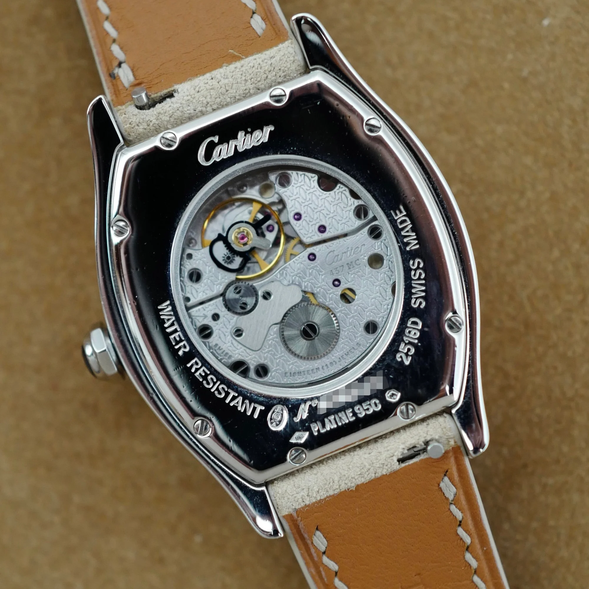 Cartier Platinum Tortue Watch Ref. 2518D - Image 6