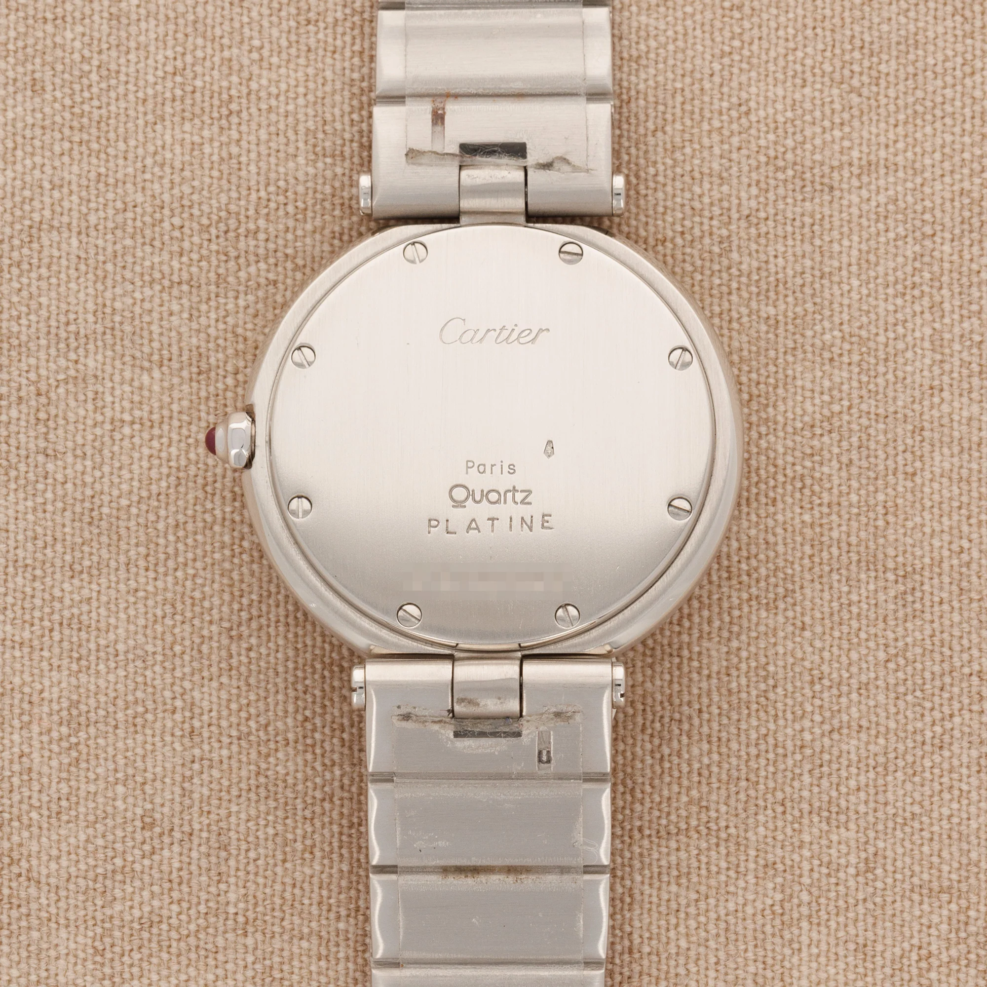 Cartier Platinum VLC Watch with Original Red Dial - Image 3