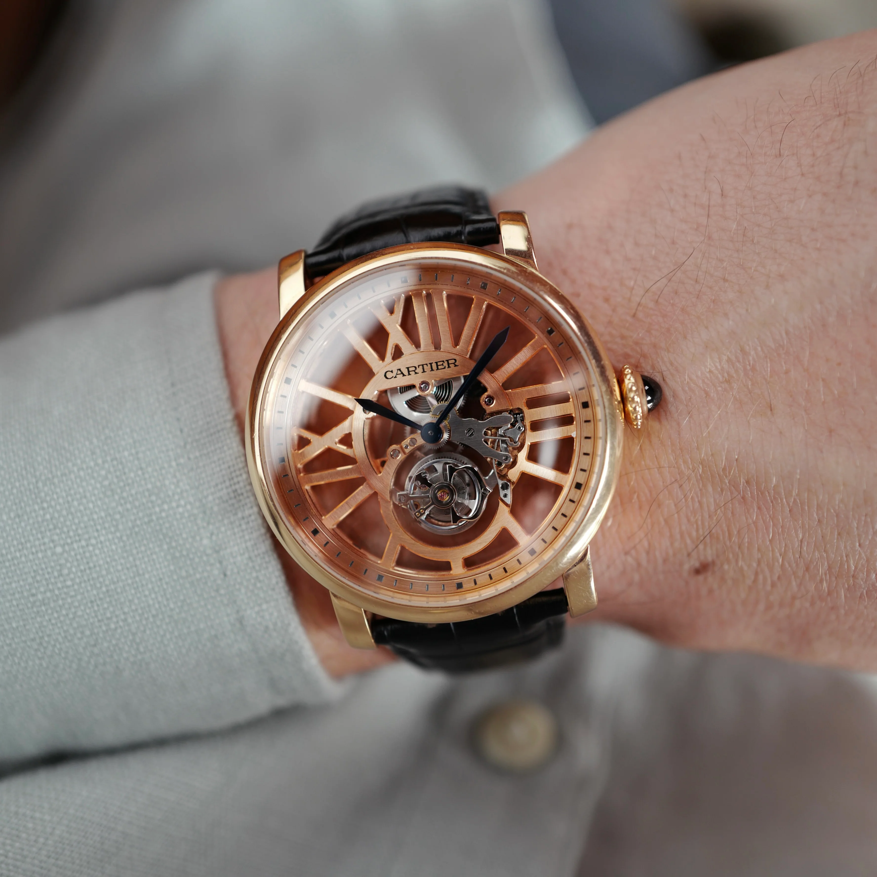 Cartier Rose Gold Flying Tourbillon Watch Ref W1580046 - Image 5