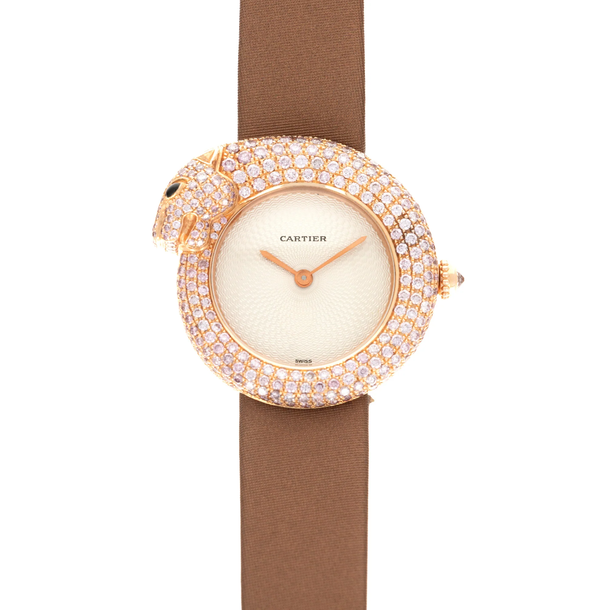 Cartier Rose Gold Panthere Pink Diamond Watch, Special Order