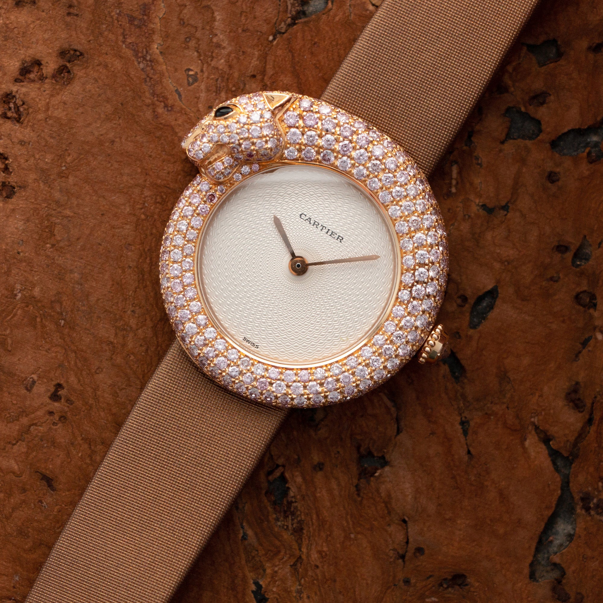 Cartier Rose Gold Panthere Pink Diamond Watch, Special Order - Image 2