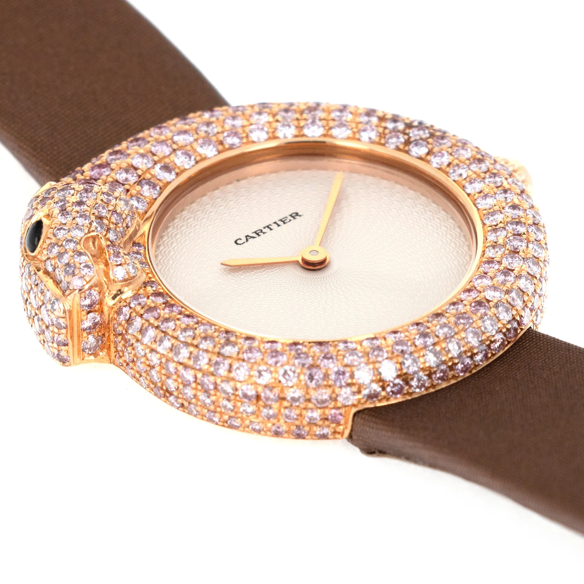 Cartier Rose Gold Panthere Pink Diamond Watch, Special Order - Image 5