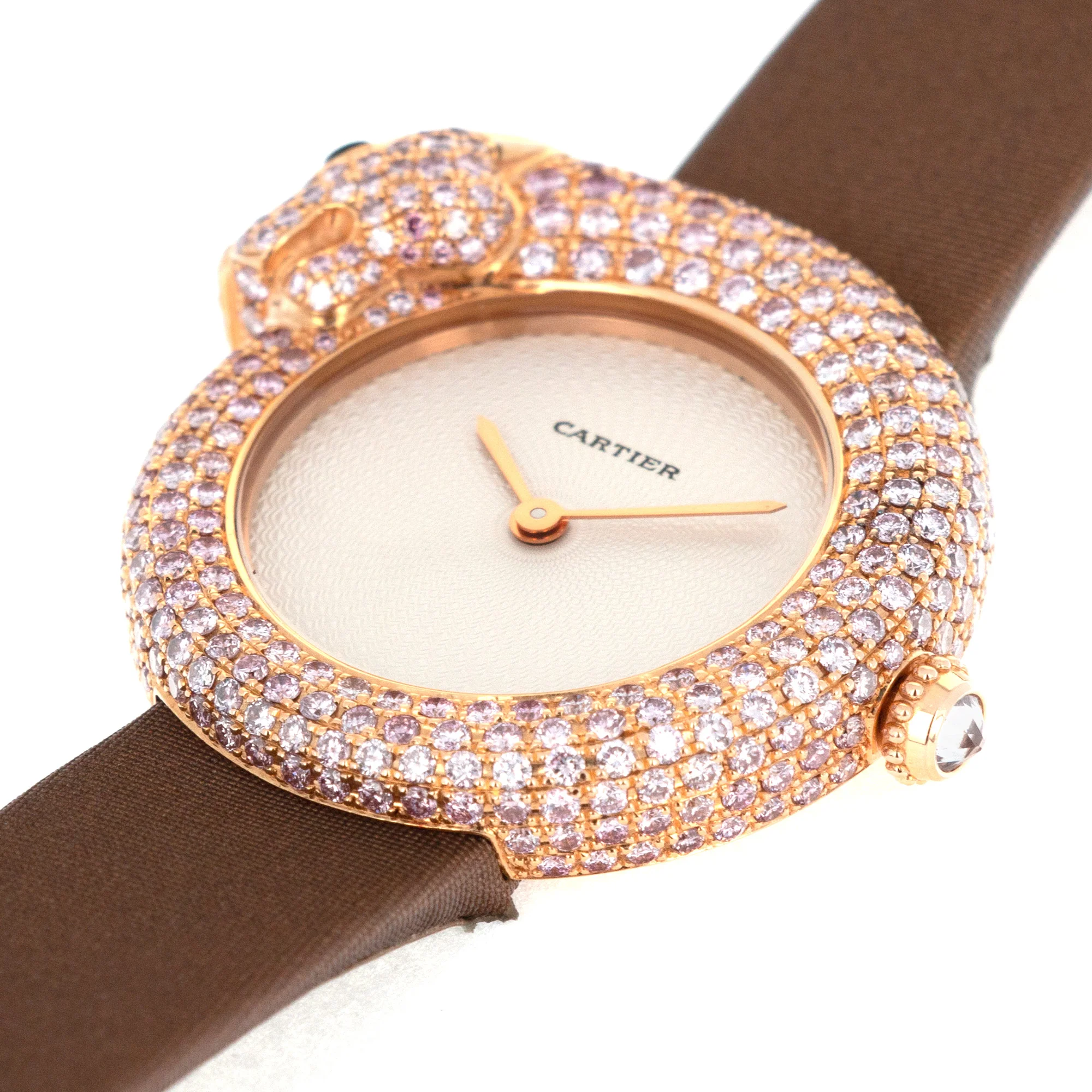 Cartier Rose Gold Panthere Pink Diamond Watch, Special Order - Image 6