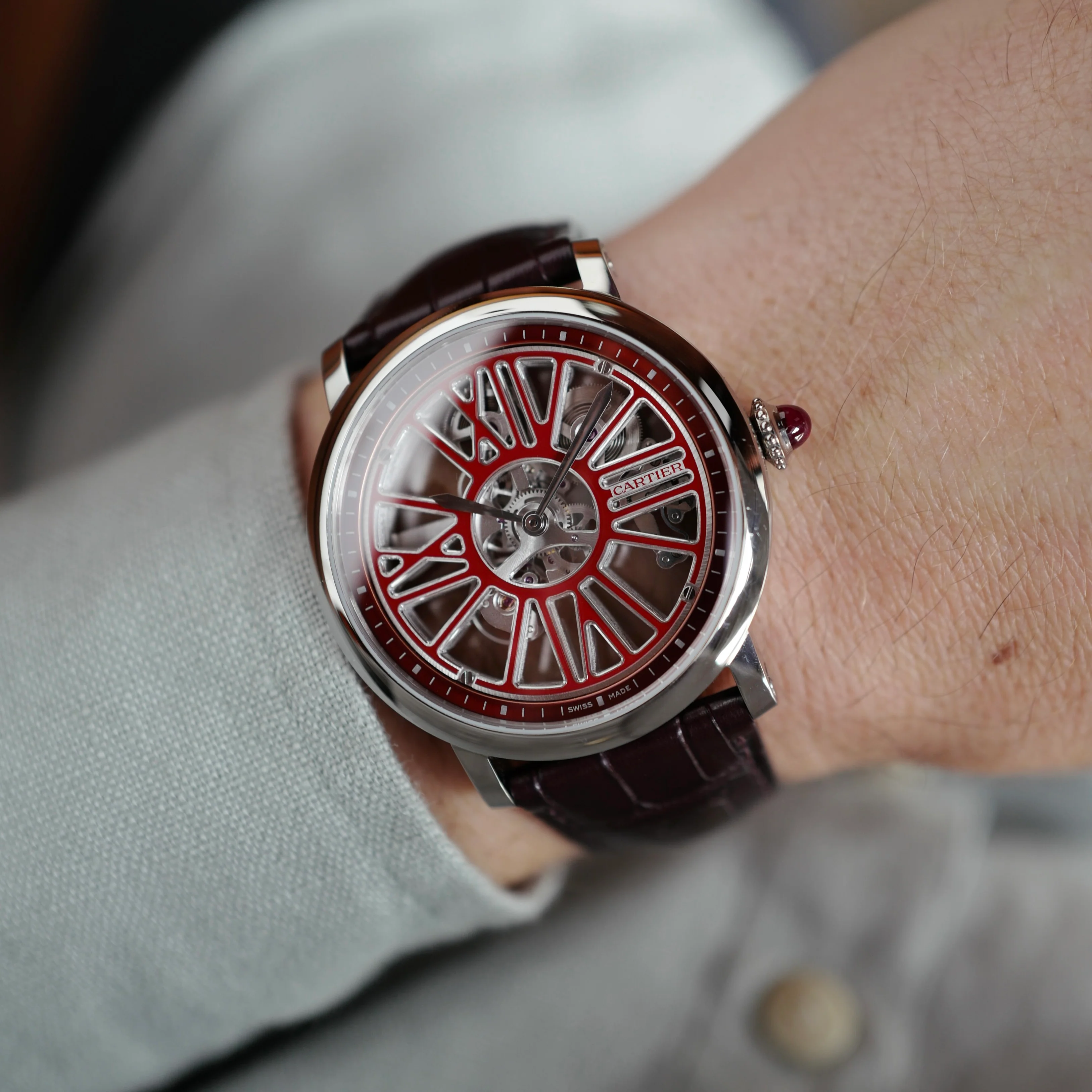 Cartier Skeleton Rotonde de Cartier Skeleton Red Enamel Watch, One of 15 Ref. 4173 (NEW ARRIVAL) - Image 2