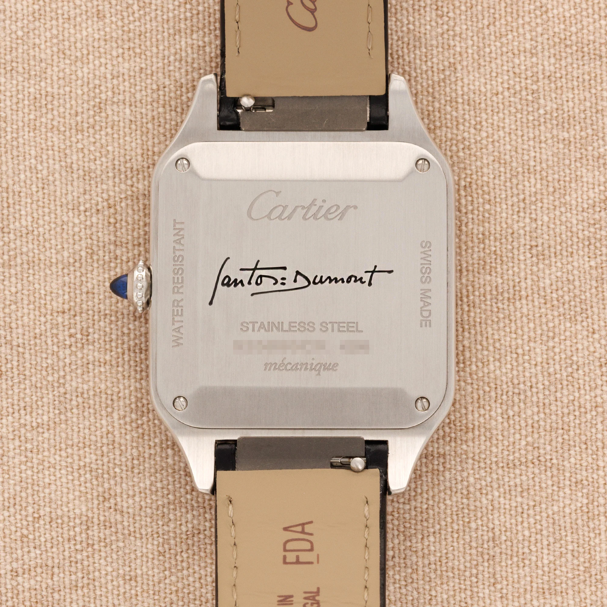 Cartier Steel Black Lacquer Santos Dumont Ref. WSSA0046 - Image 3
