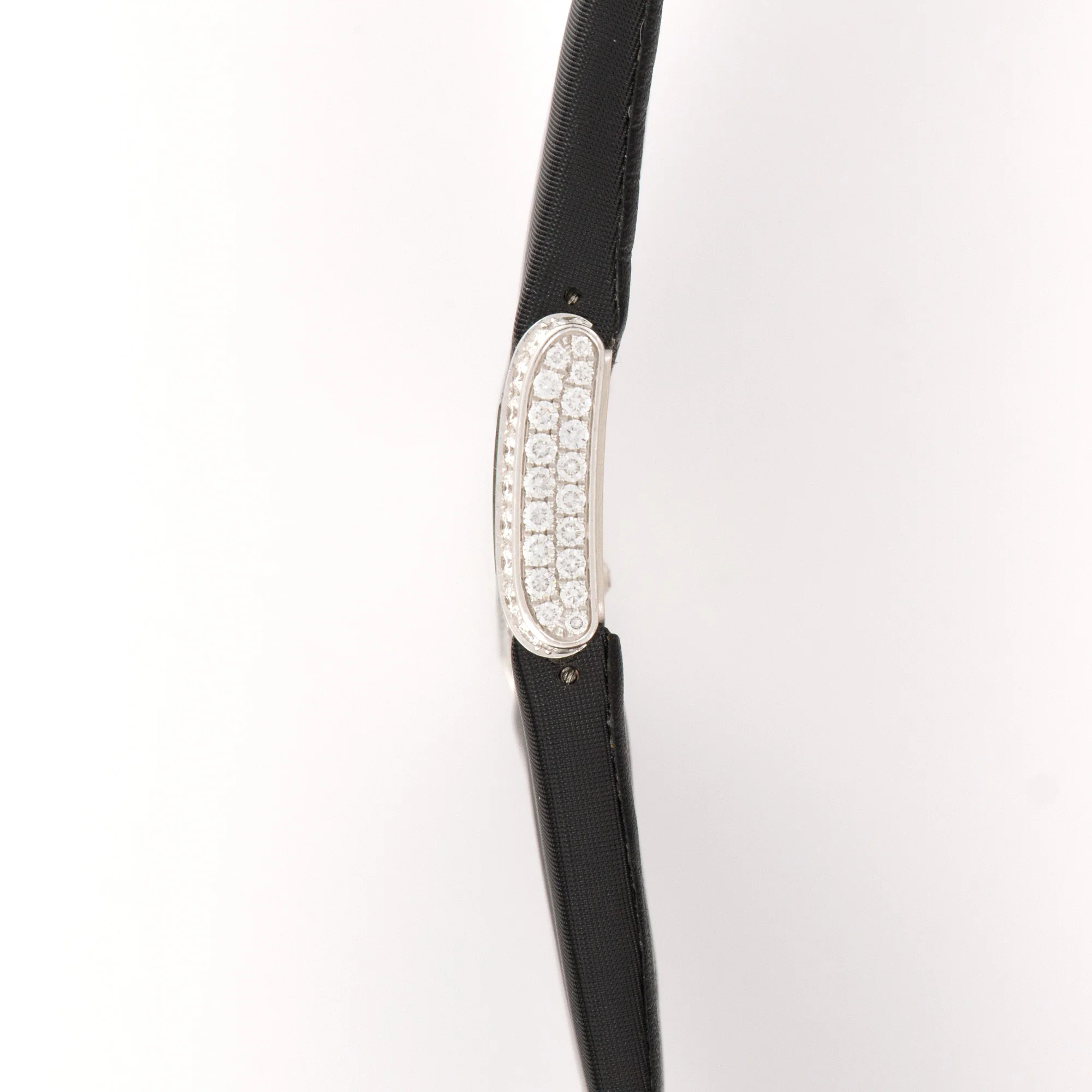 Cartier White Gold Asymmetrical Diamond Watch with Original Box and Paper - Image 4