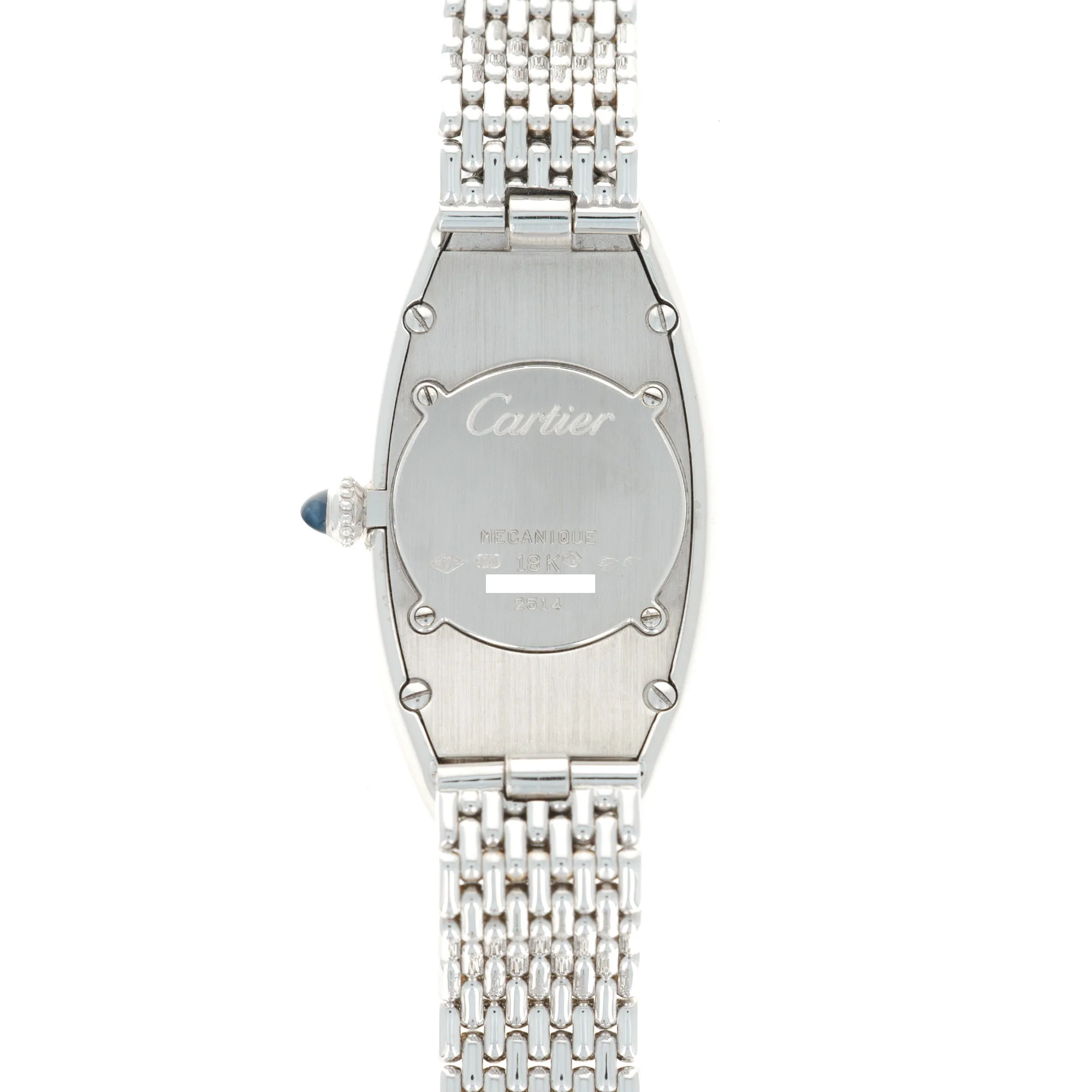 Cartier White Gold Baignoire Red Numbers Watch - Image 4