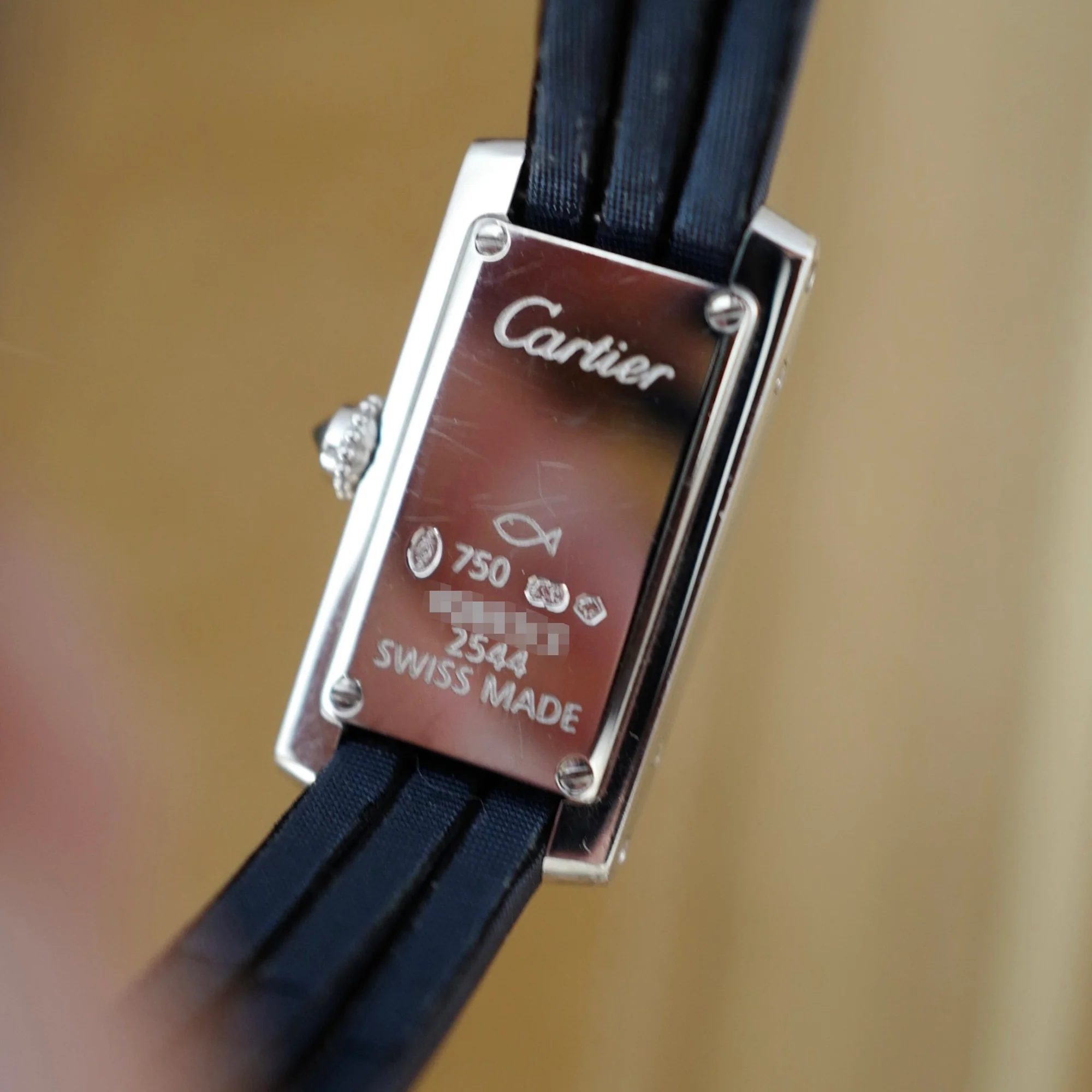 Cartier White Gold Lanieres Tank Allongee Watch Ref. 2544 with Sapphires - Image 5