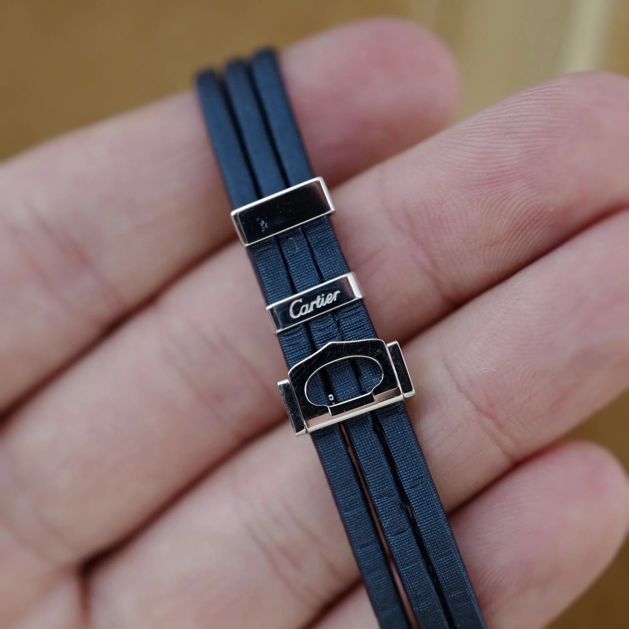 Cartier White Gold Lanieres Tank Allongee Watch Ref. 2544 with Sapphires - Image 6