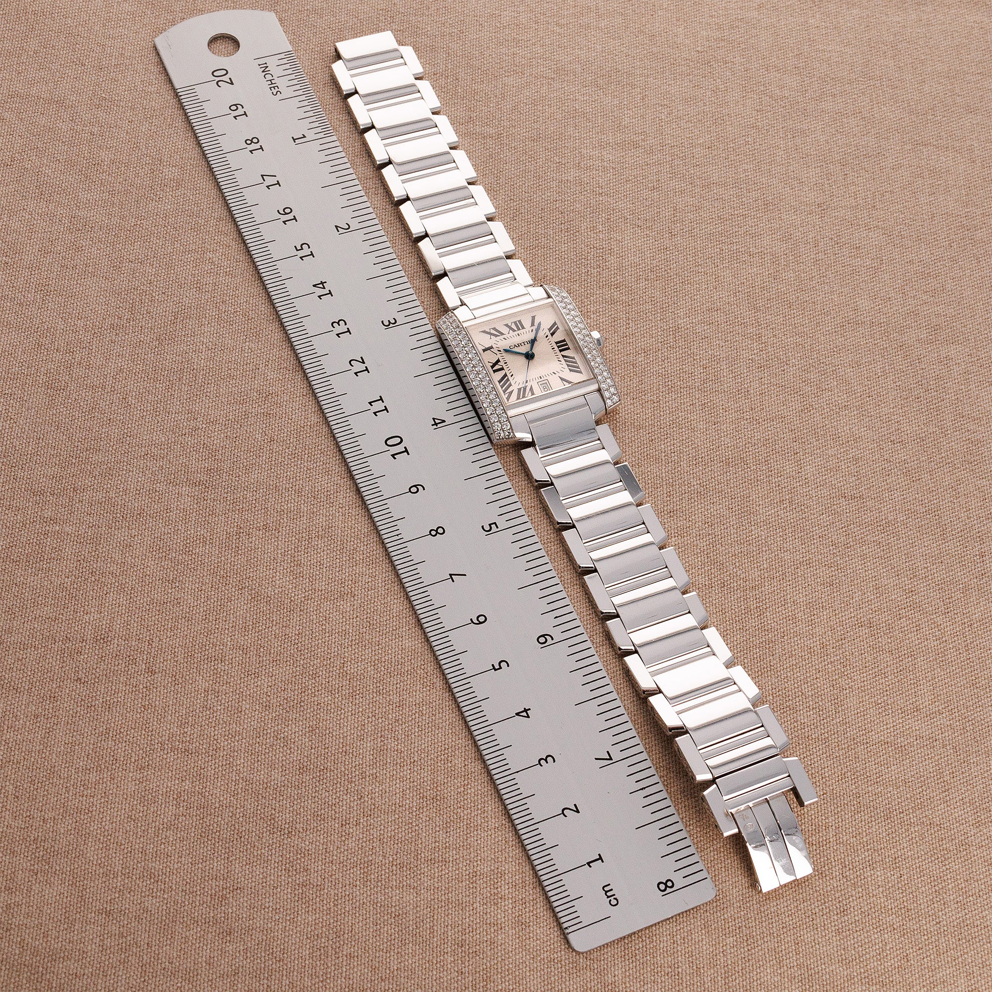 Cartier White Gold Large Model Tank Francaise Ref. WE100351 - Image 5