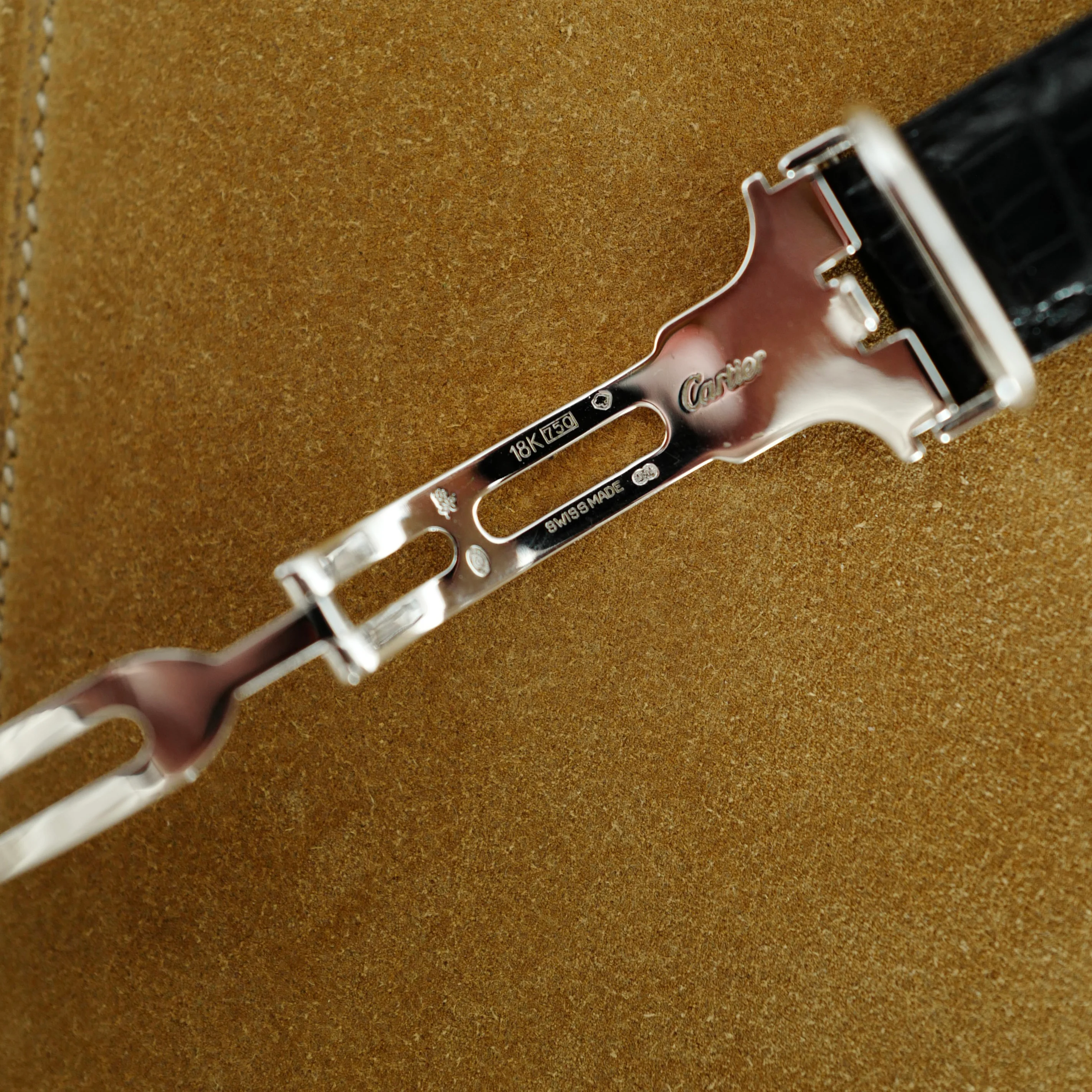 Cartier White Gold Rectangulaire a Pattes Vis Armurier Enamel Tank Watch - Image 5
