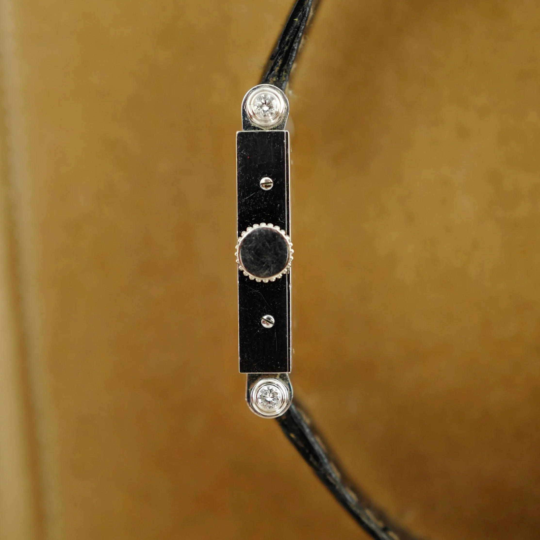 Cartier White Gold Rectangulaire a Pattes Vis Armurier Enamel Tank Watch - Image 6