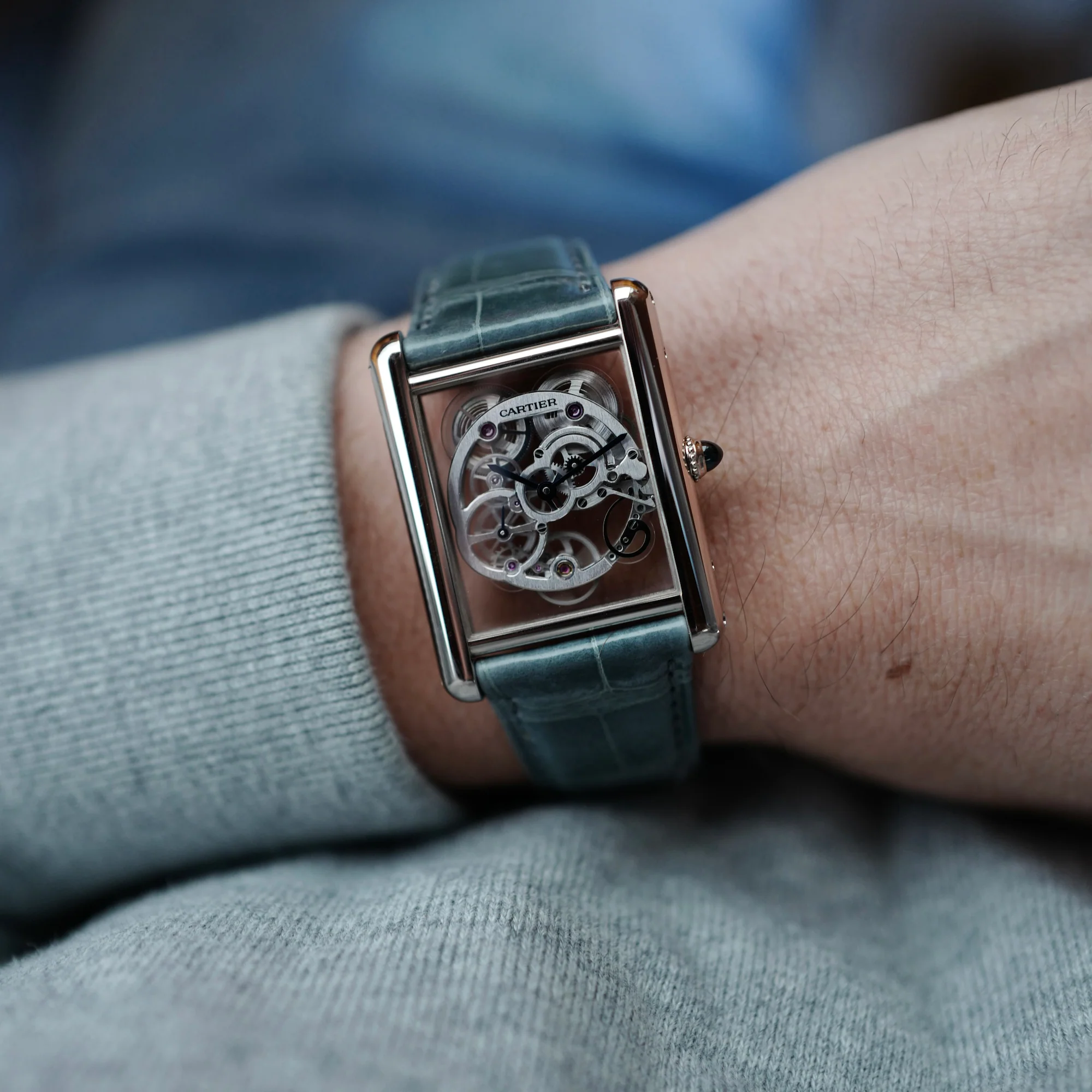 Cartier White Gold Skeleton Tank Louis Ref. W5310012 - Image 3