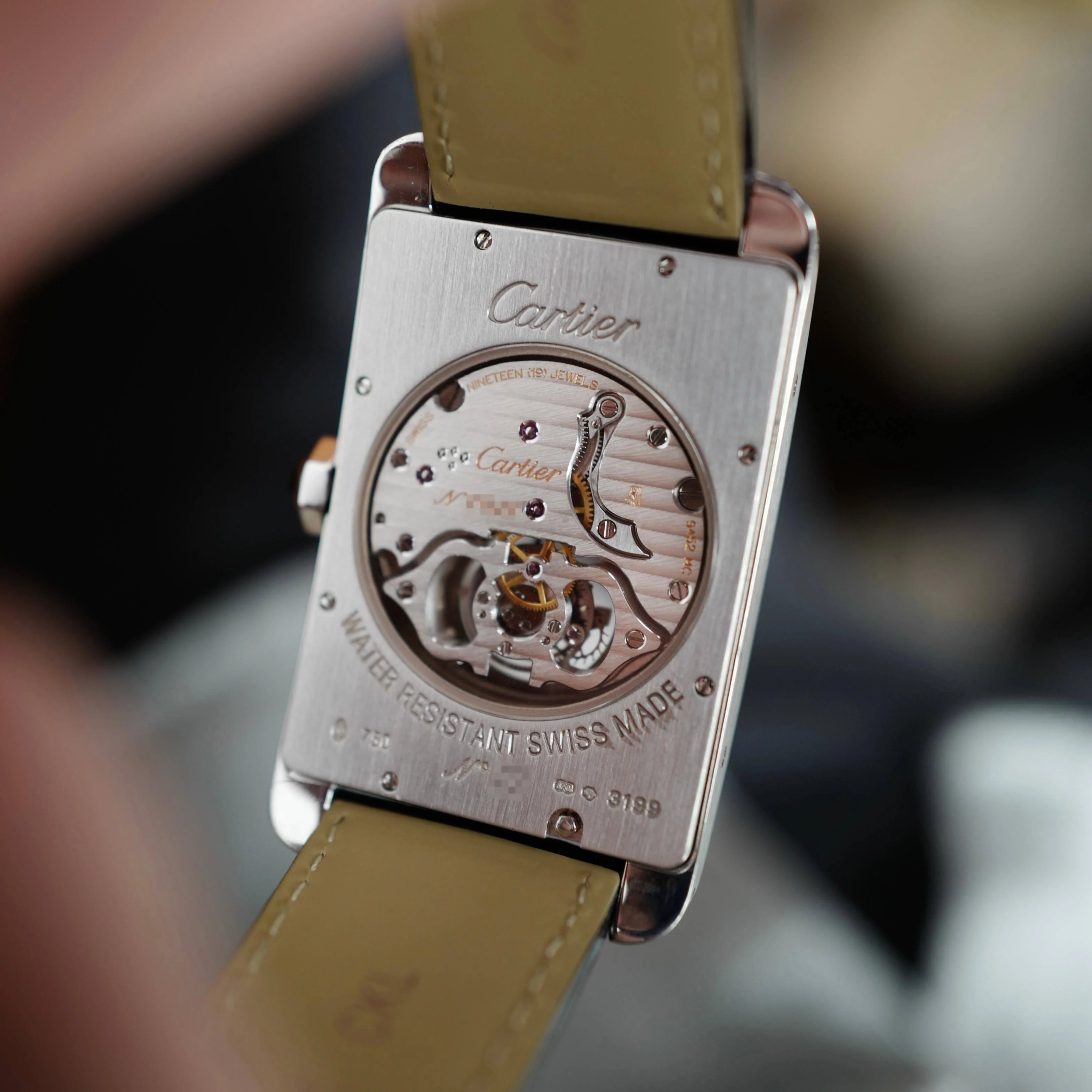 Cartier White Gold Tank Americaine Tourbillon Watch Ref. 3199 - Image 4