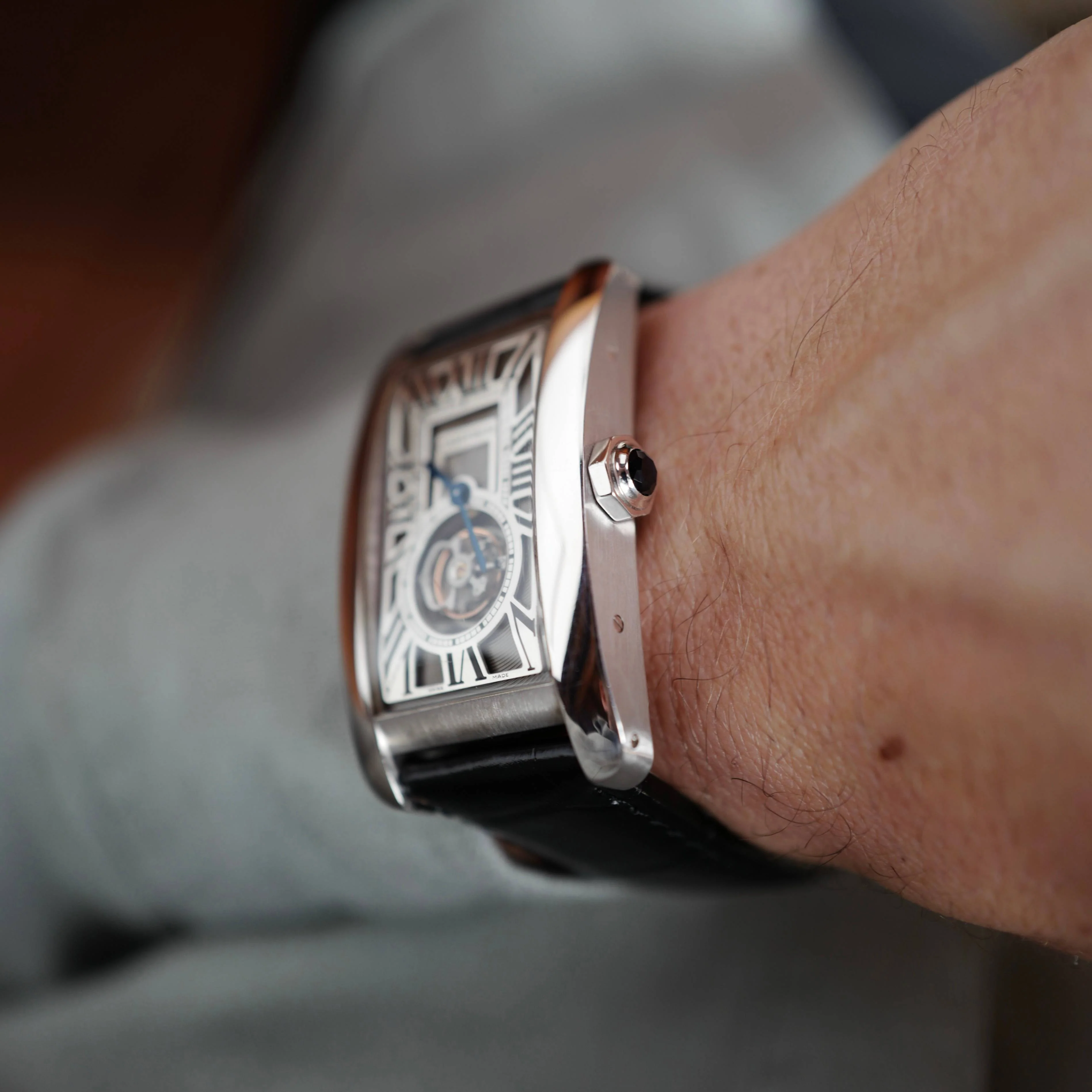 Cartier White Gold Tank Americaine Tourbillon Watch Ref. 3199 - Image 5