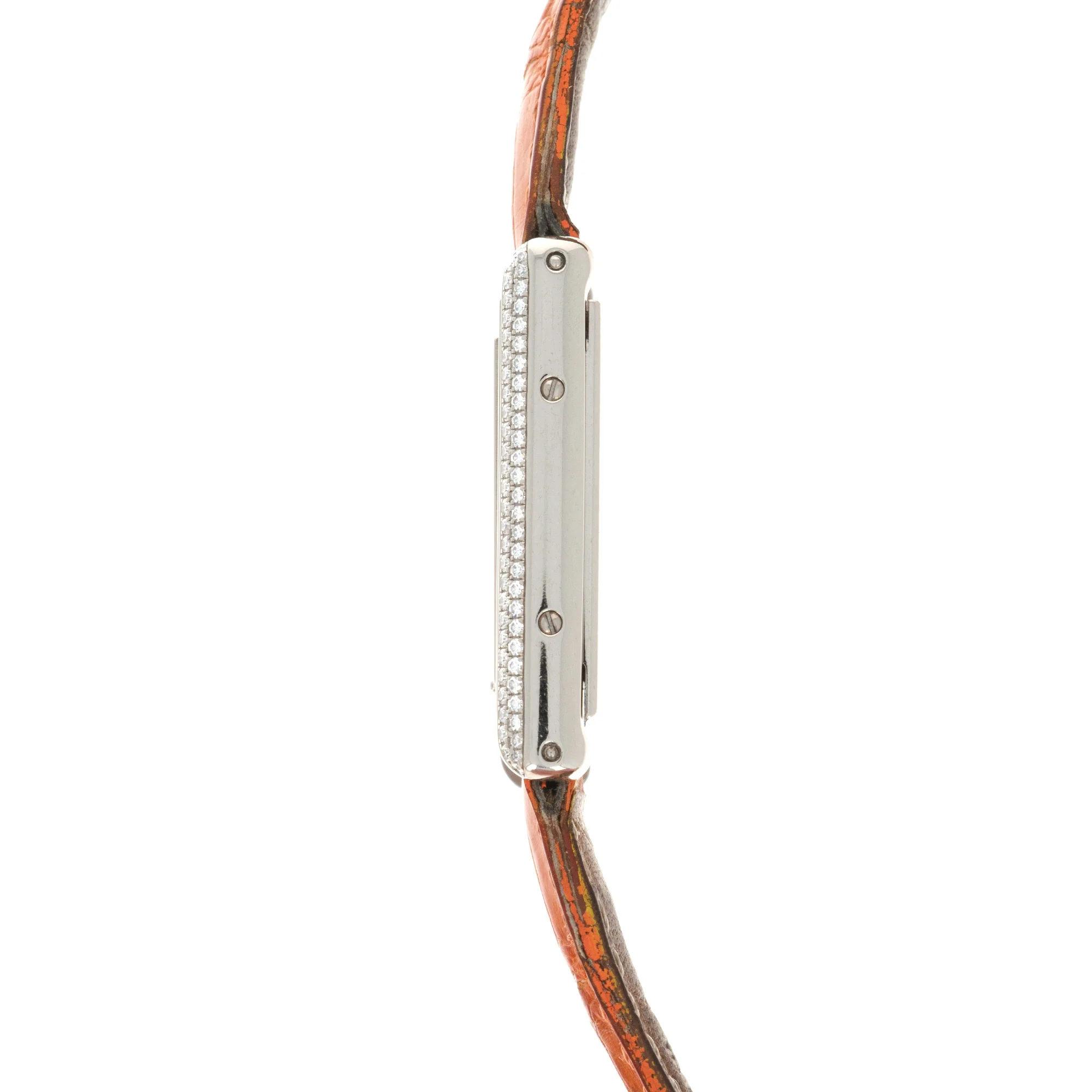 Cartier White Gold Tank Basculante Diamond Watch - Image 3