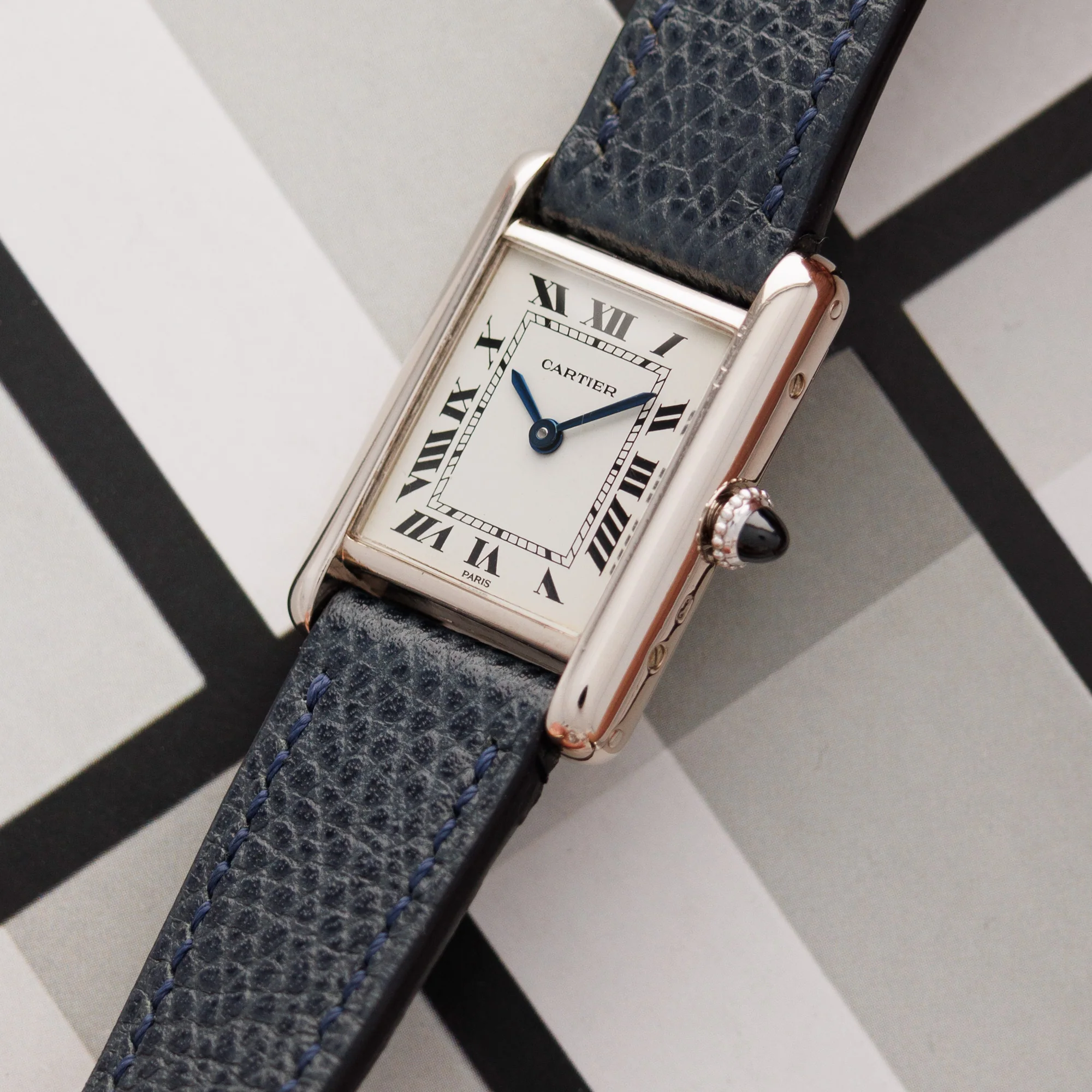 Cartier White Gold Tank Watch - Image 2