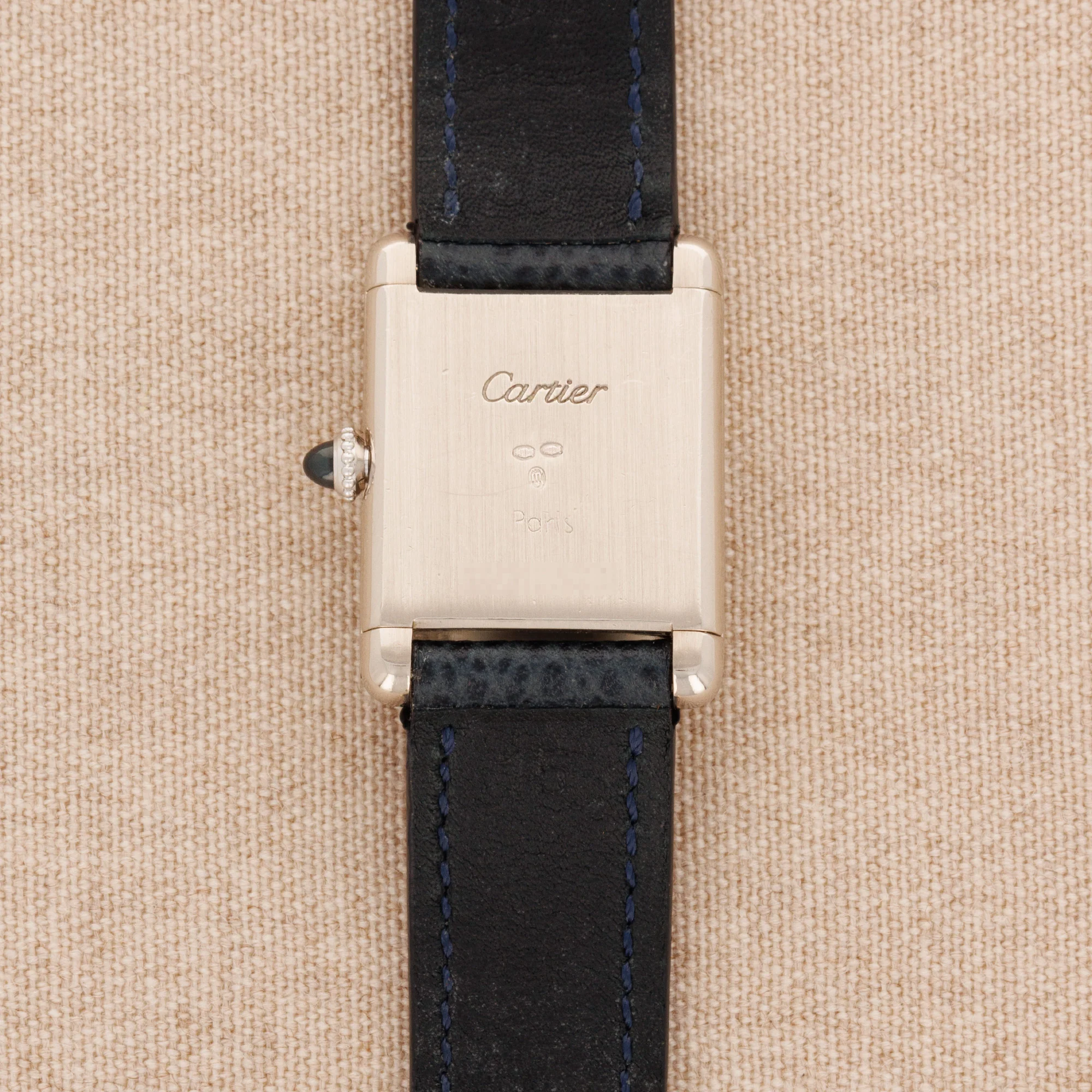 Cartier White Gold Tank Watch - Image 3
