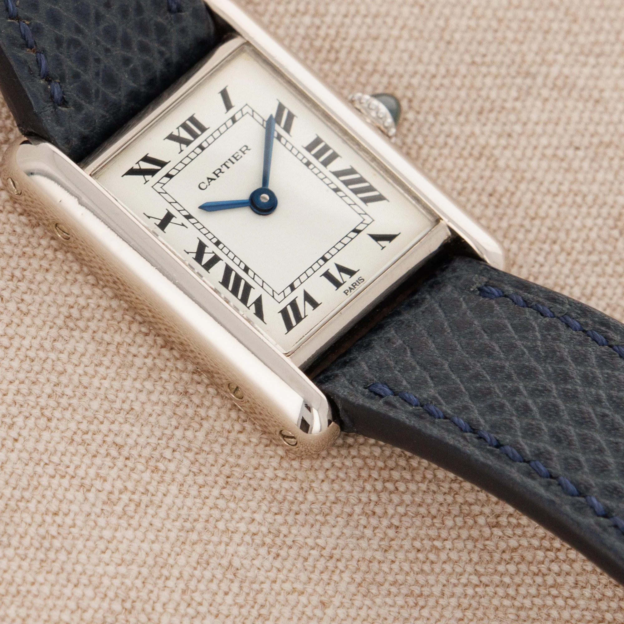 Cartier White Gold Tank Watch - Image 4