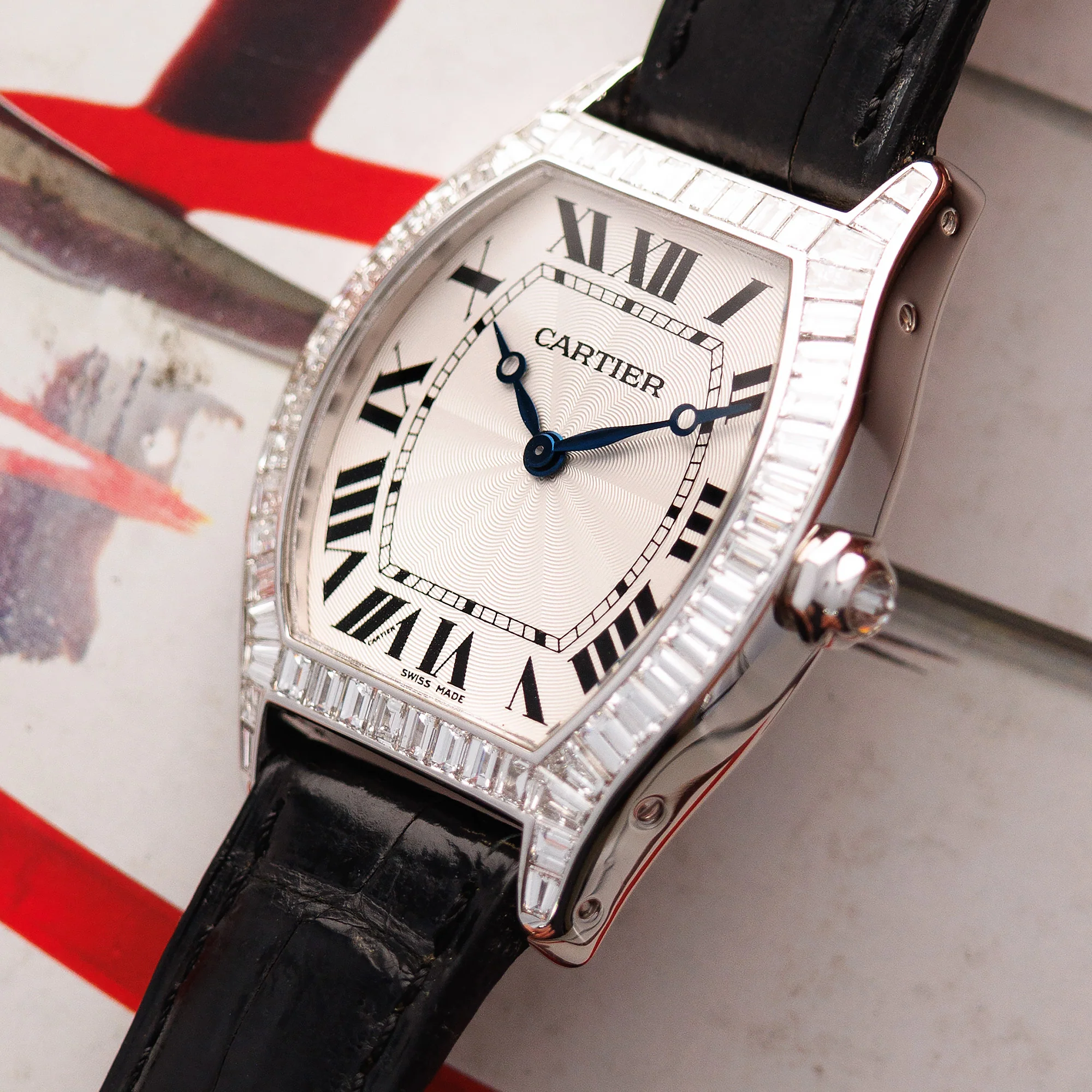 Cartier White Gold Tortue Ref. WGTO0003 with Original Baguette Diamonds - Image 2