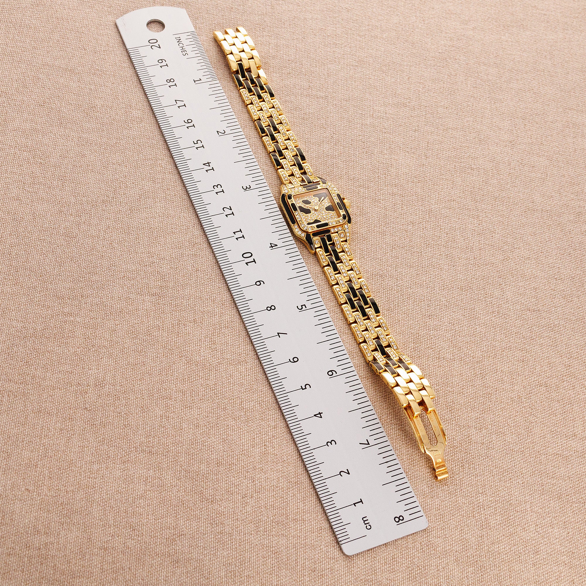 Cartier Yellow Gold and Black Enamel and Diamond Panthere Ref. WF3071B9 - Image 7