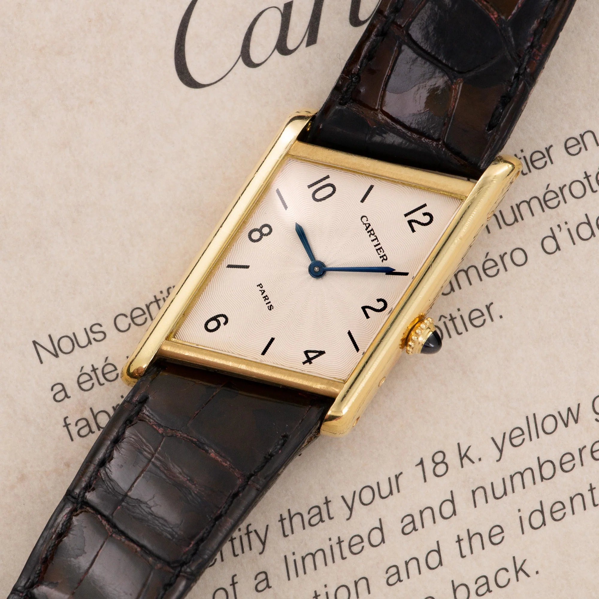 Cartier Yellow Gold Asymmetrical Tank Watch, with Original Box and Certificate - Image 2