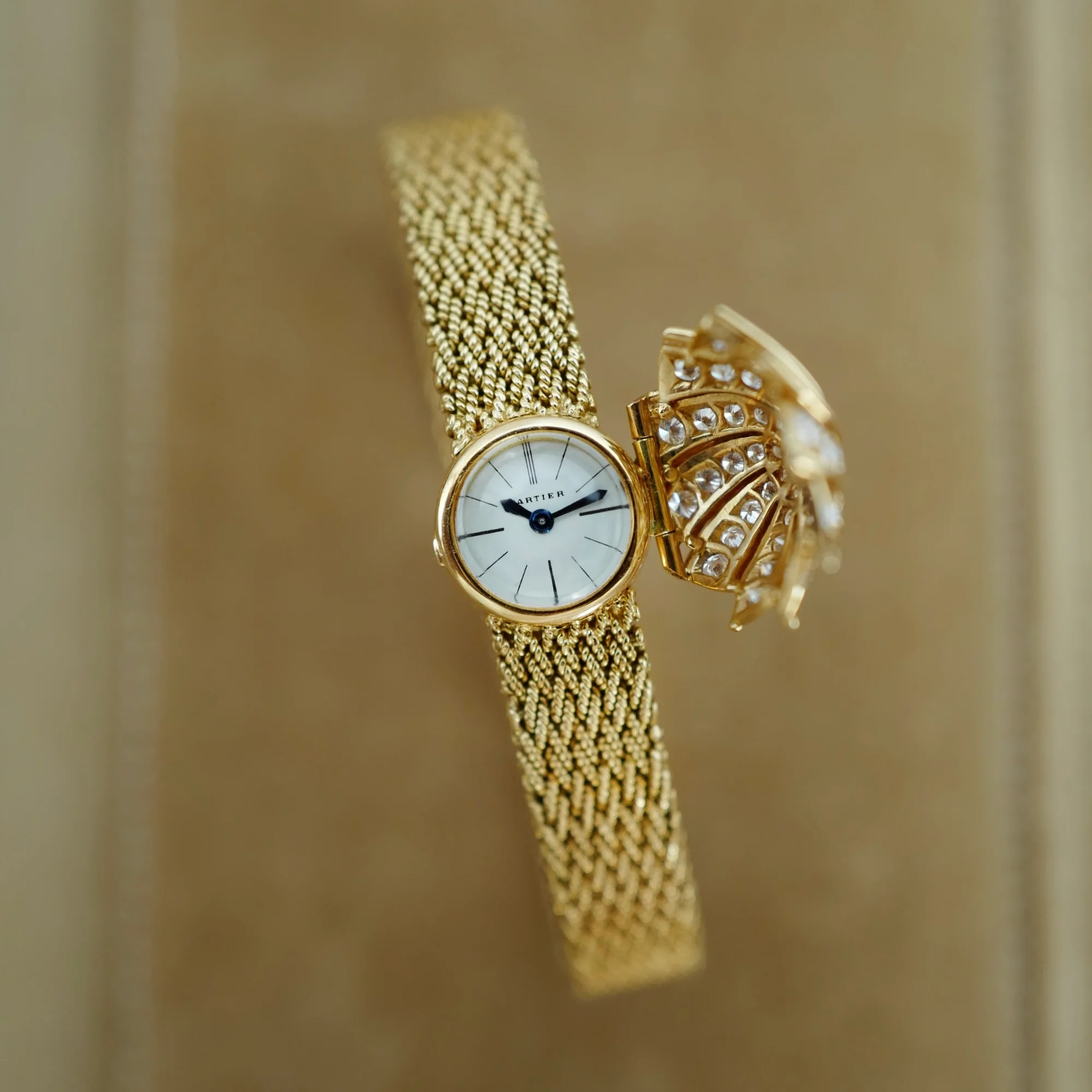 Cartier Yellow Gold Diamond Cover Watch - Image 3