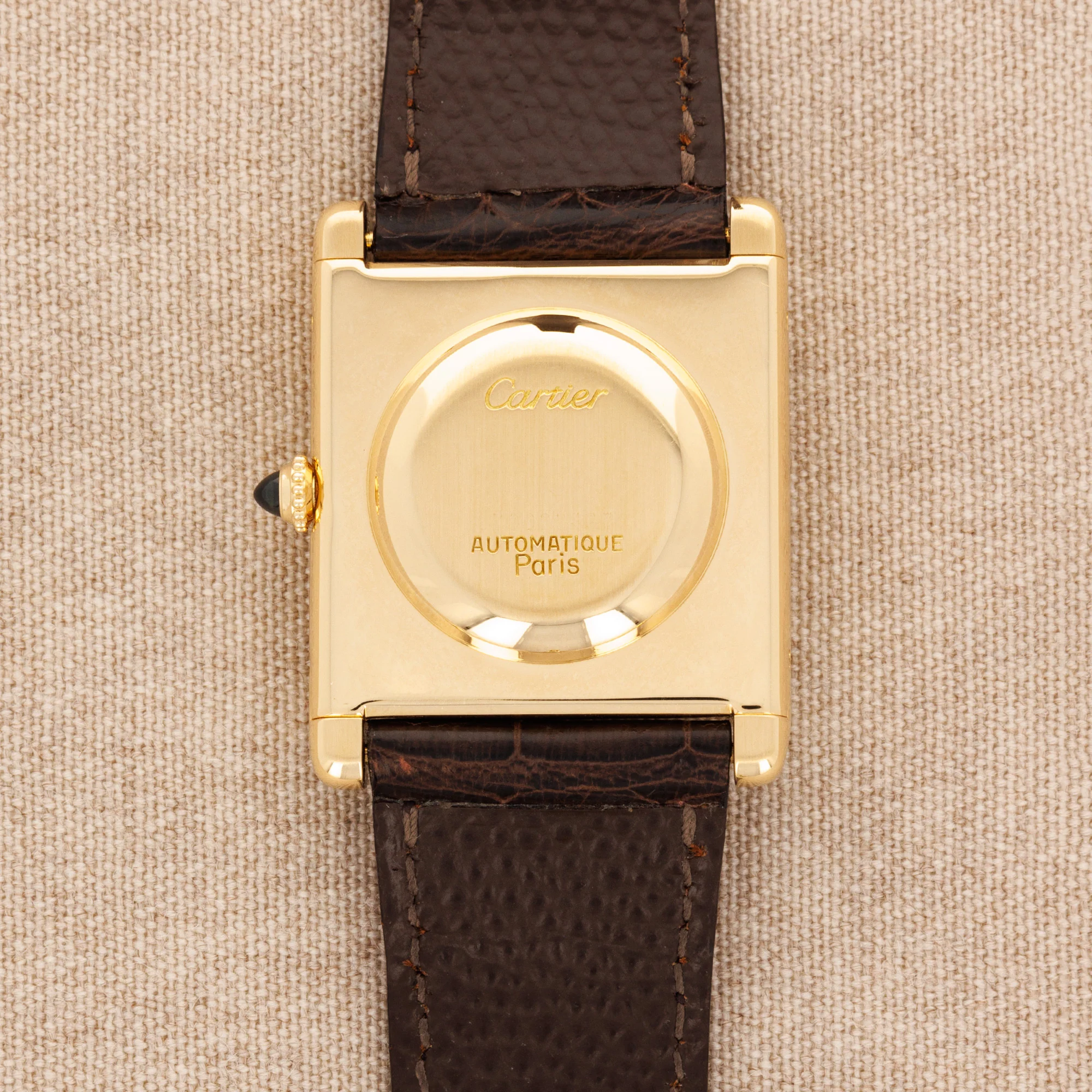 Cartier Yellow Gold Jumbo Tank Automatique Watch, Circa 1970s - Image 3