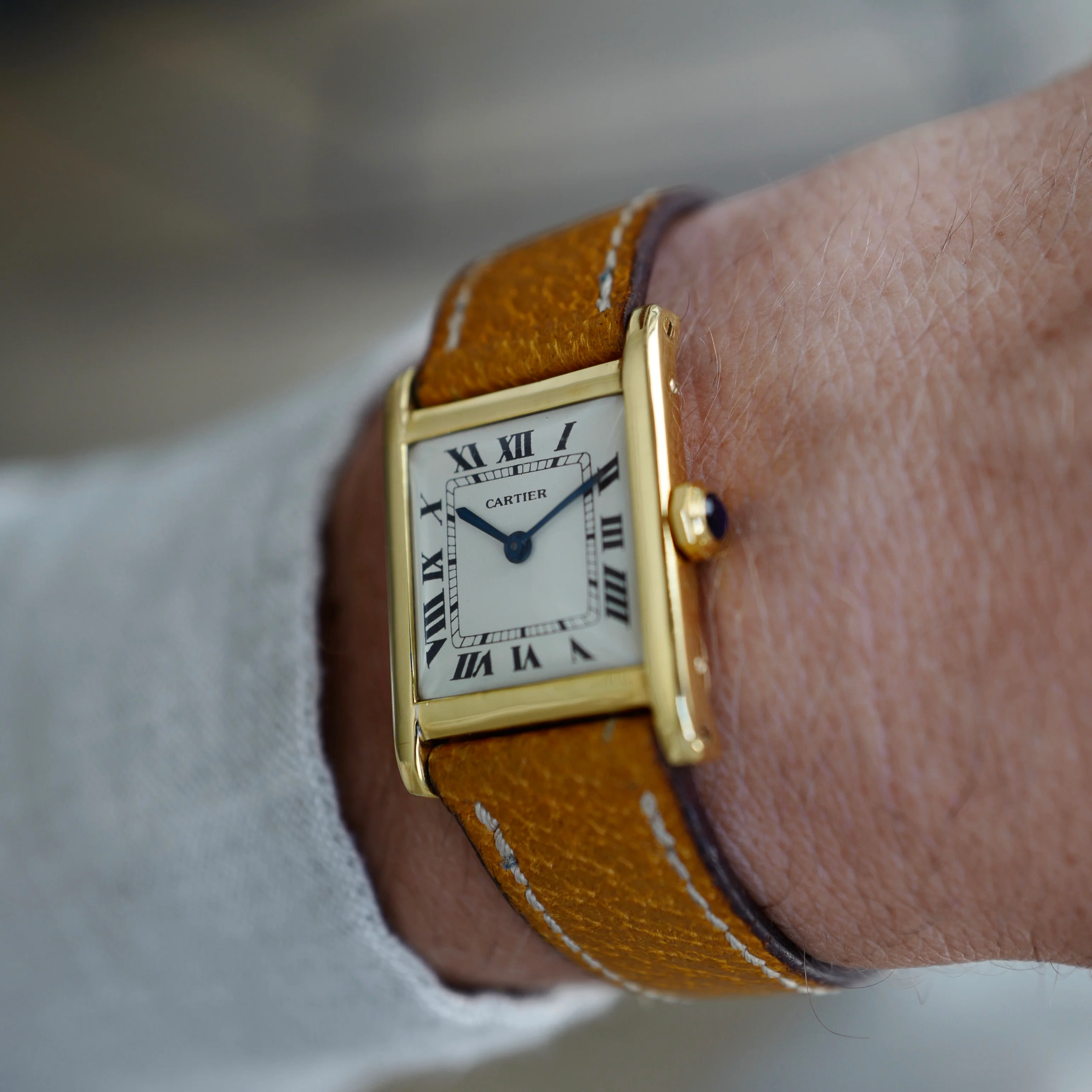 Cartier Yellow Gold Large Tank Speciale Watch, 1959 - Image 6