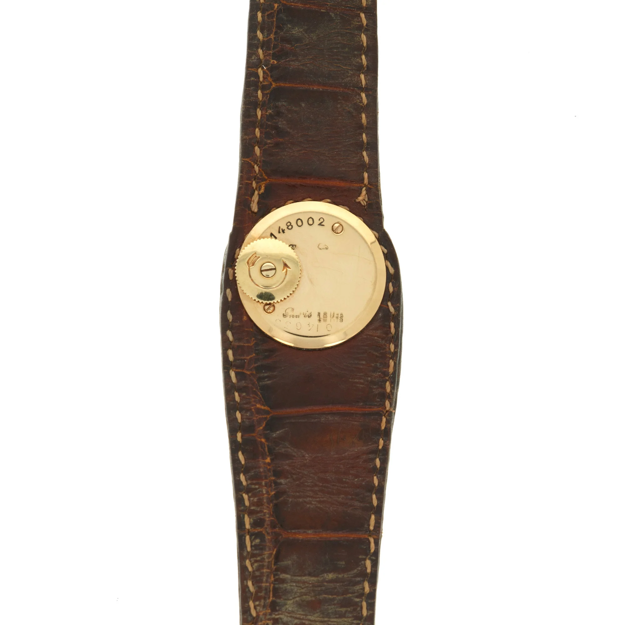 Cartier Yellow Gold Leather Watch, As Seen in George Gordons Cartier Book - Image 5
