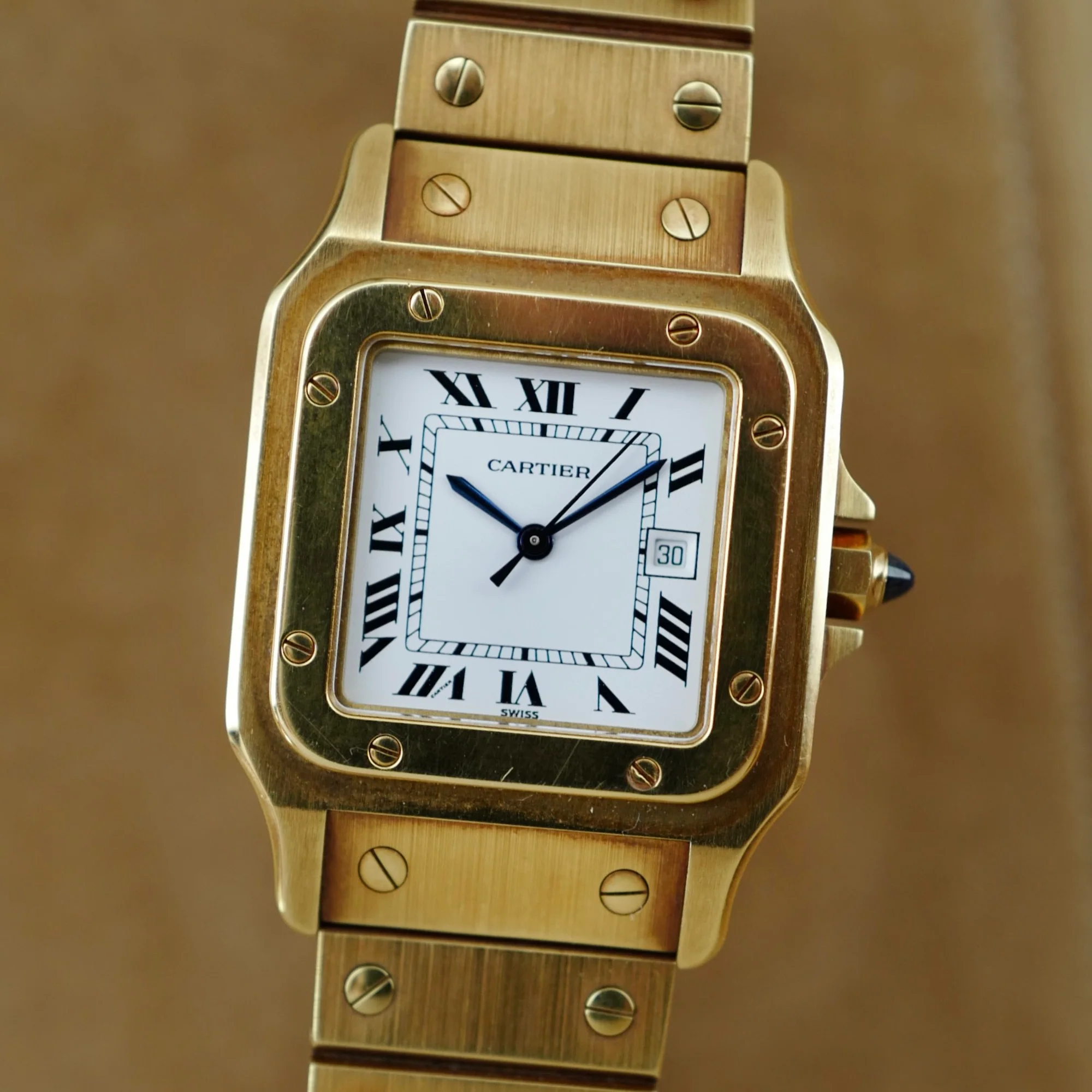 Cartier Yellow Gold Santos Carree Auto Ref. 2960 in Superb Condition (New Arrival) - Image 8