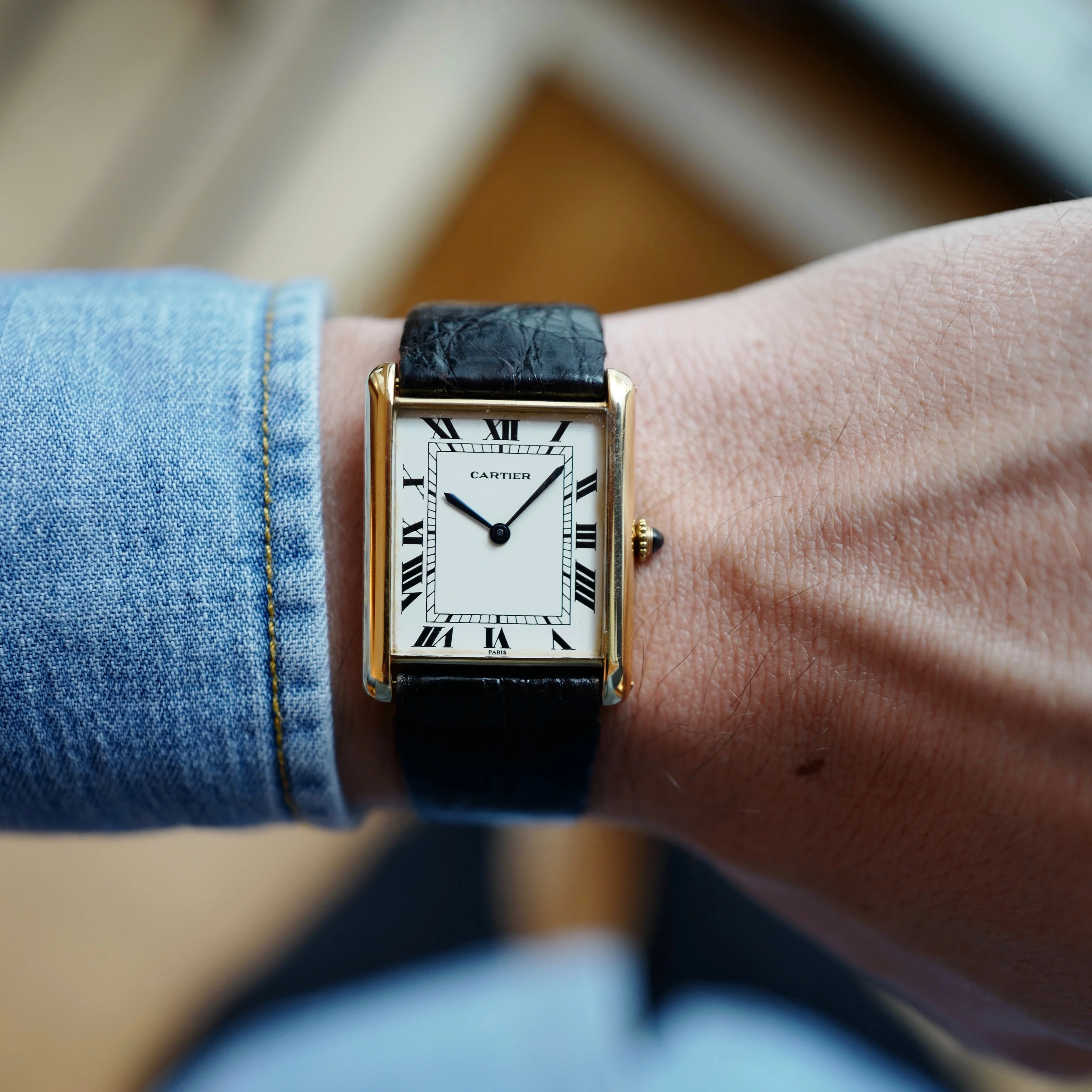 Cartier Yellow Gold Tank Automatic Watch - Image 6