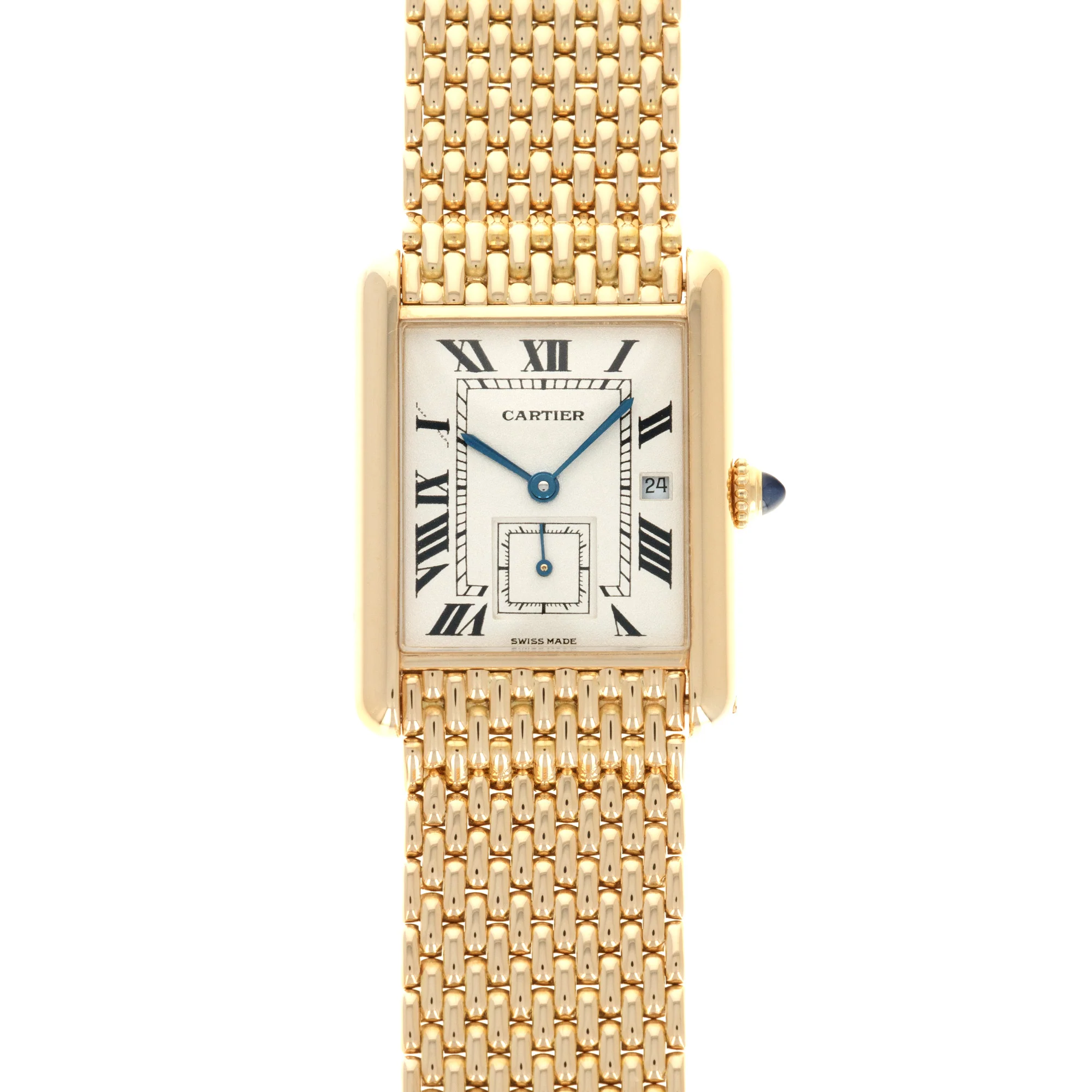 Cartier Yellow Gold Tank Louis Bracelet Watch with Original Box and Warranty